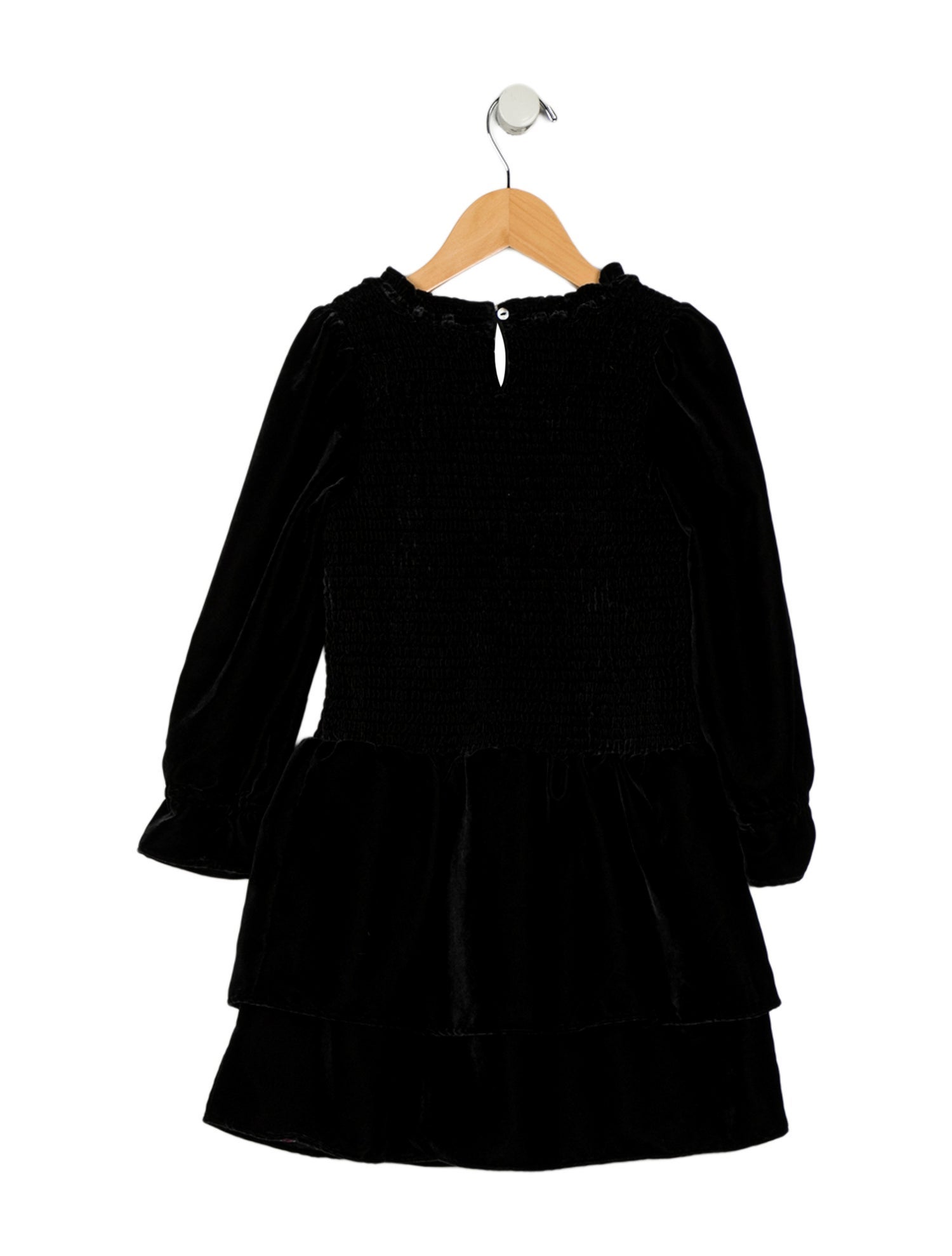 LoveShackFancy LoveShackFancy Girls' Velvet Long Sleeve Dress