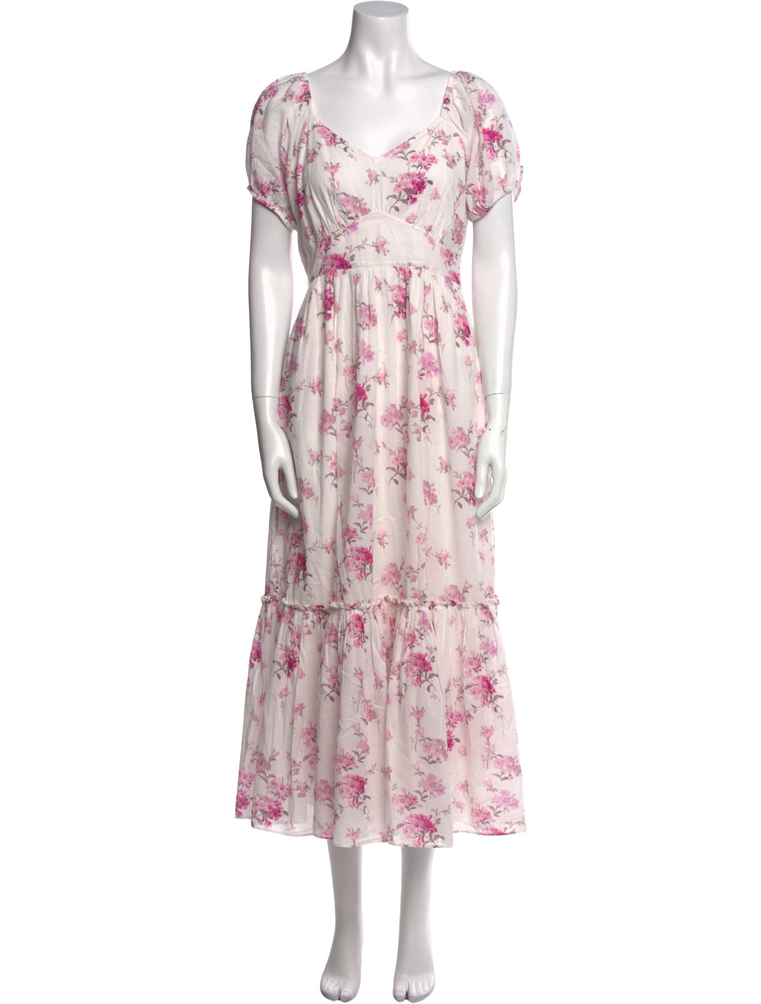 LoveShackFancy Floral Print Long Dress