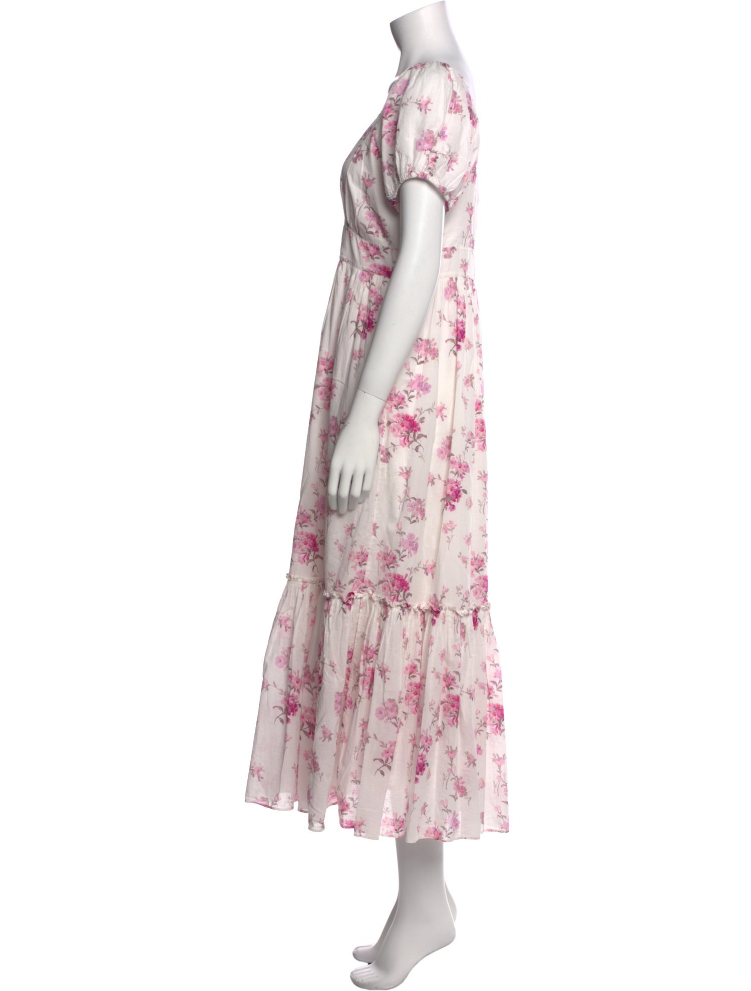 LoveShackFancy Floral Print Long Dress