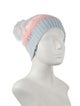 LoveShackFancy Pink Cotton Pattern Print Beanie w/ Pom Pom Embellishment At Closure