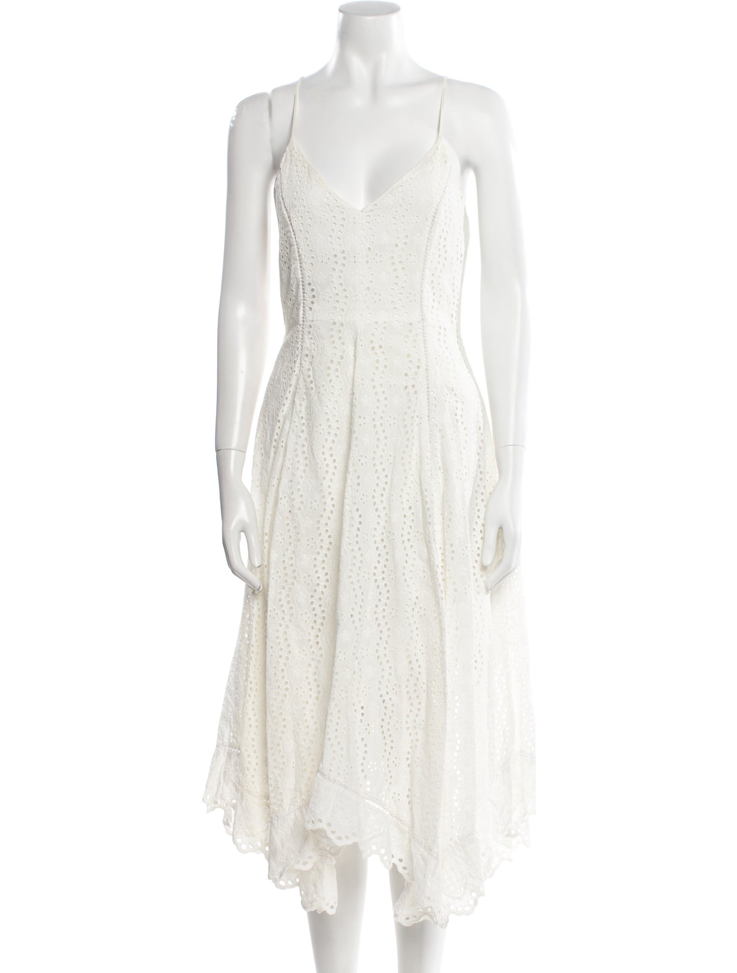 LoveShackFancy V-Neck Midi Length Dress