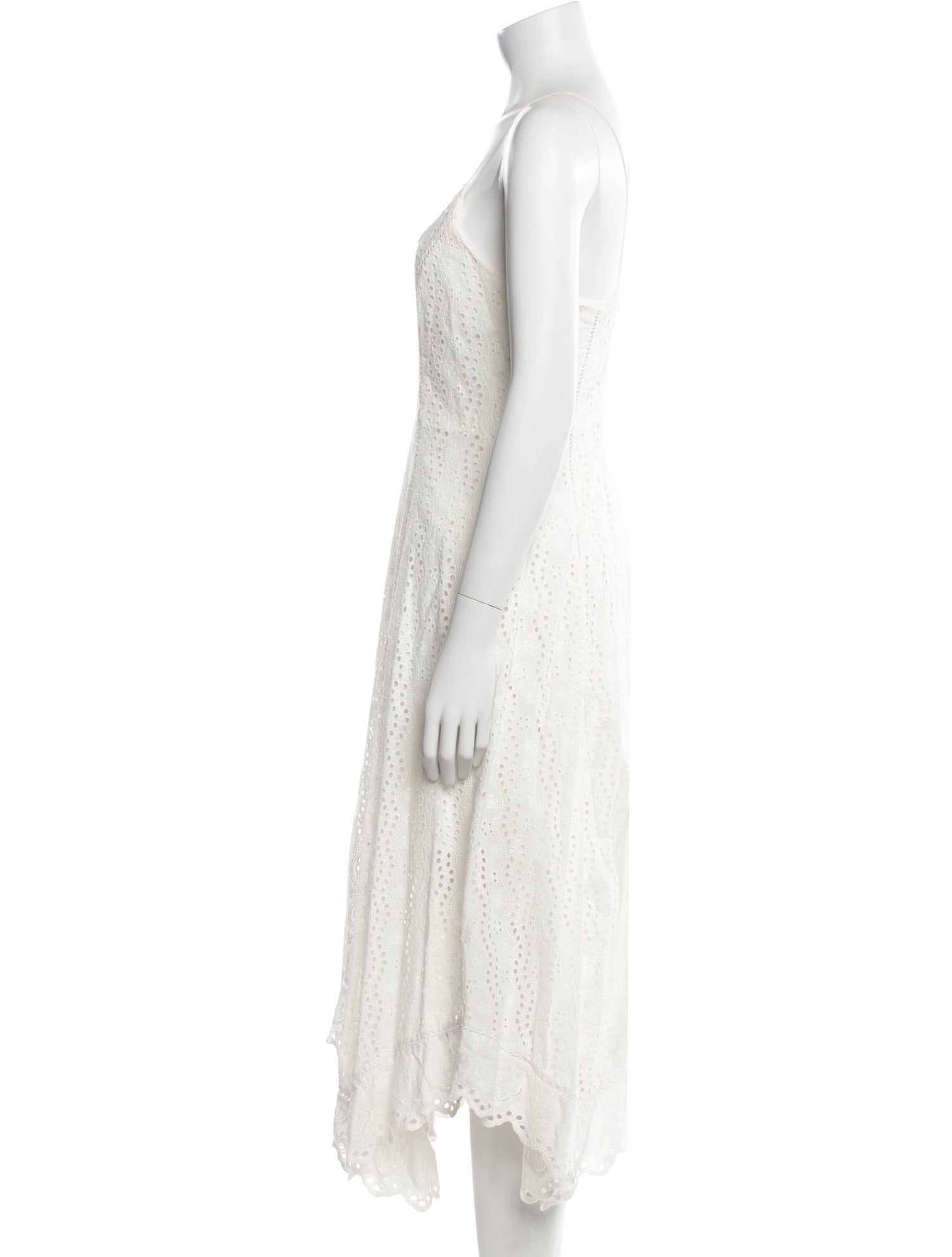 LoveShackFancy V-Neck Midi Length Dress