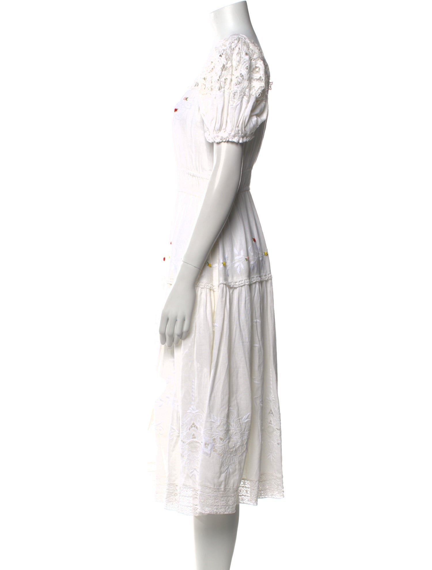 LoveShackFancy Square Neckline Midi Length Dress