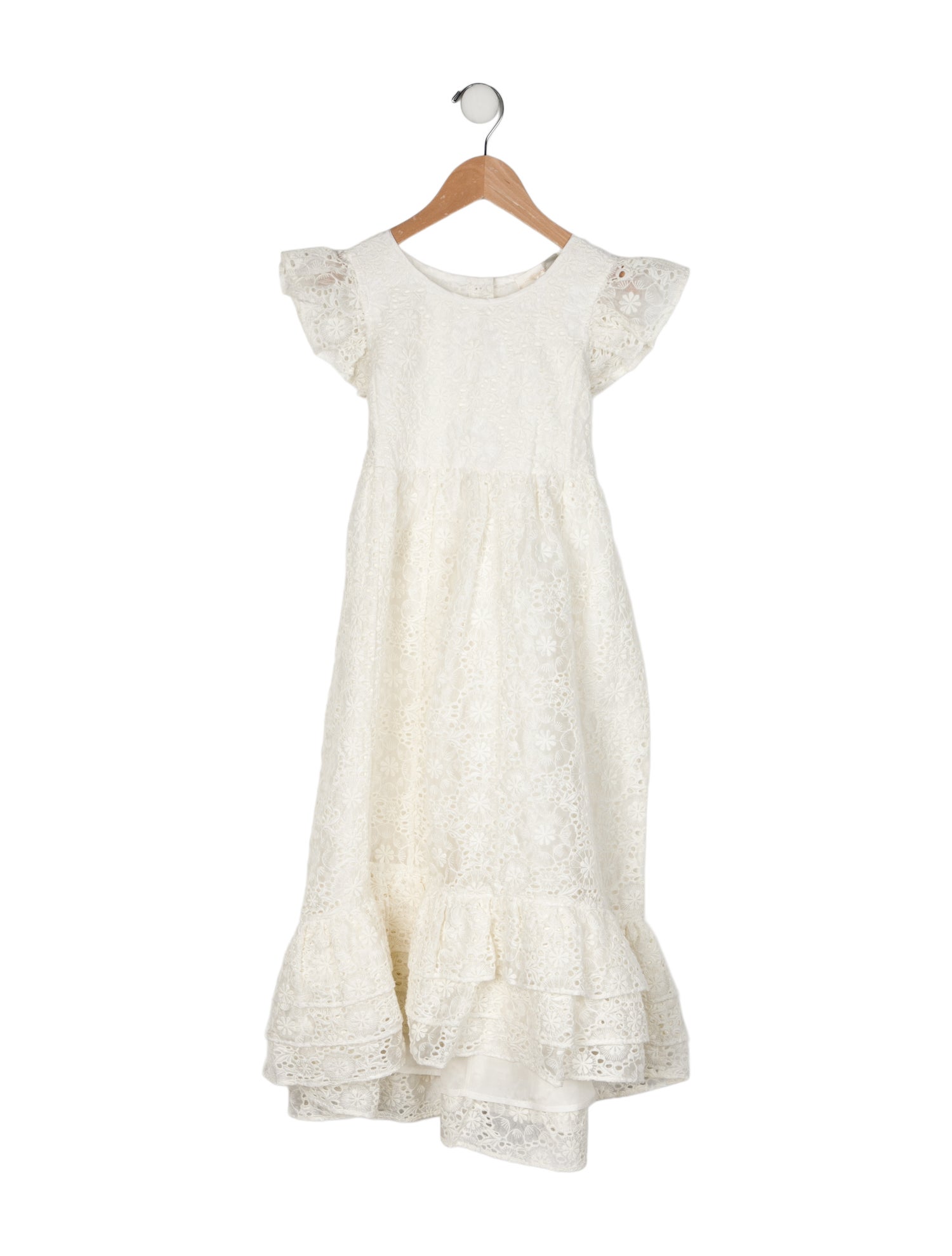LoveShackFancy Girls' Eyelet Patterned Dress