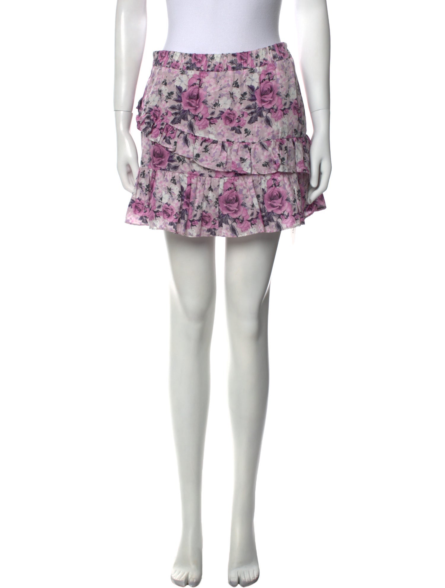 LoveShackFancy Floral Print Mini Skirt
