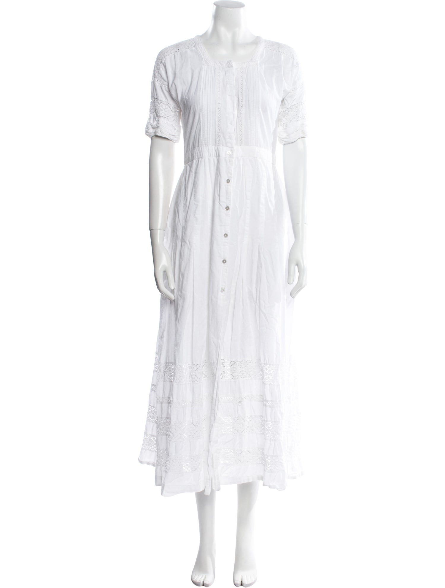 LoveShackFancy Scoop Neck Long Dress