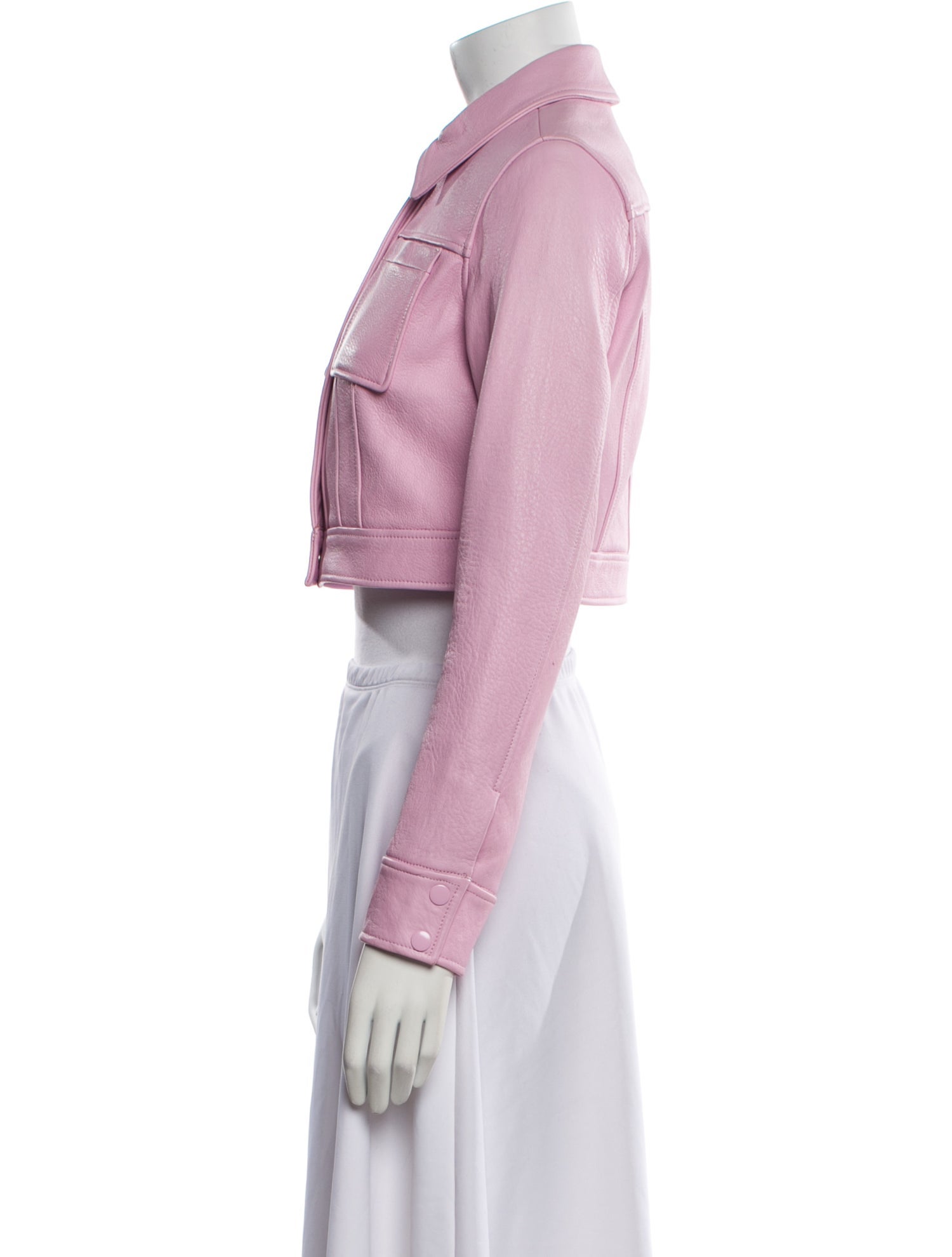 LoveShackFancy Lamb Leather Denim Jacket