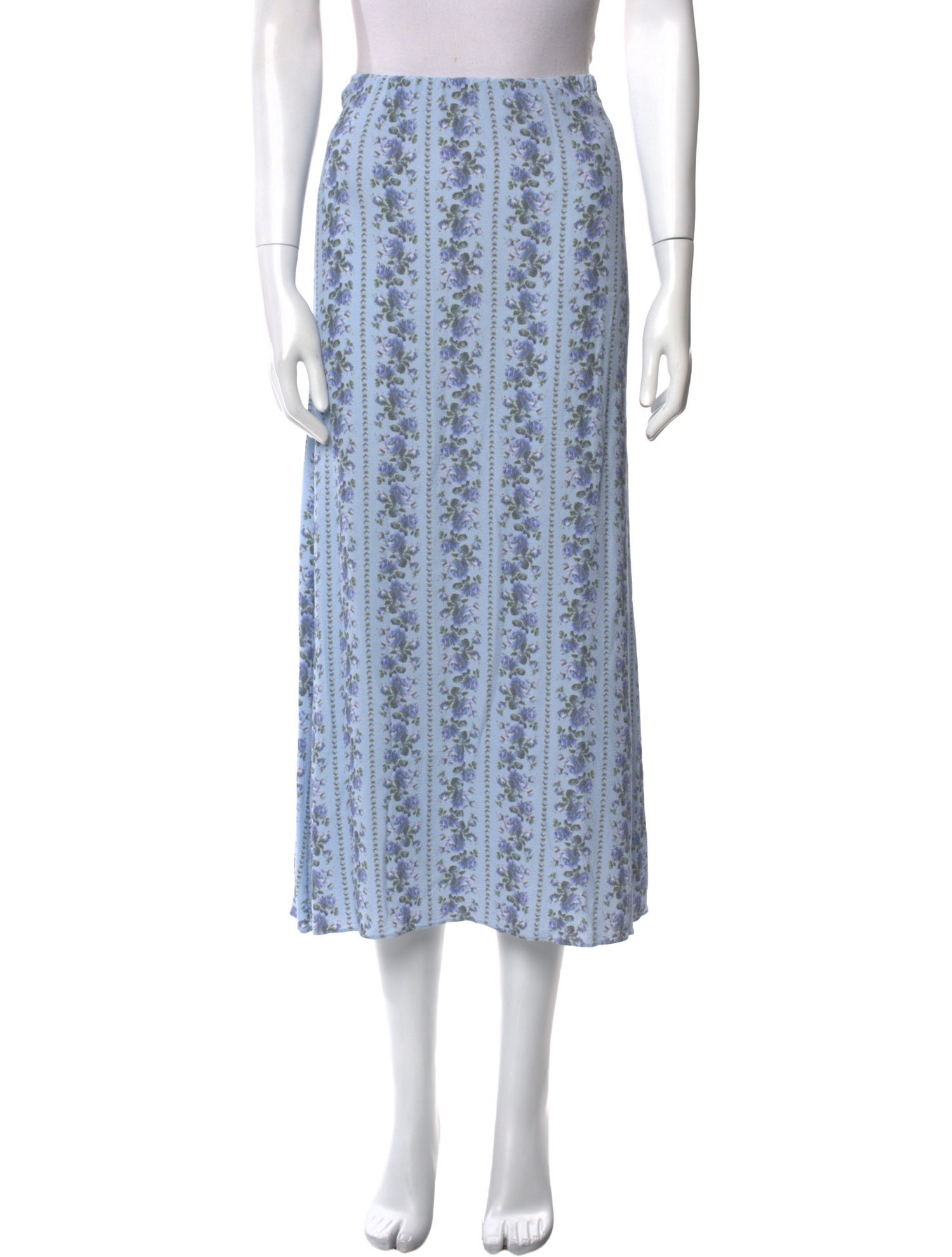 LoveShackFancy Floral Print Midi Length Skirt