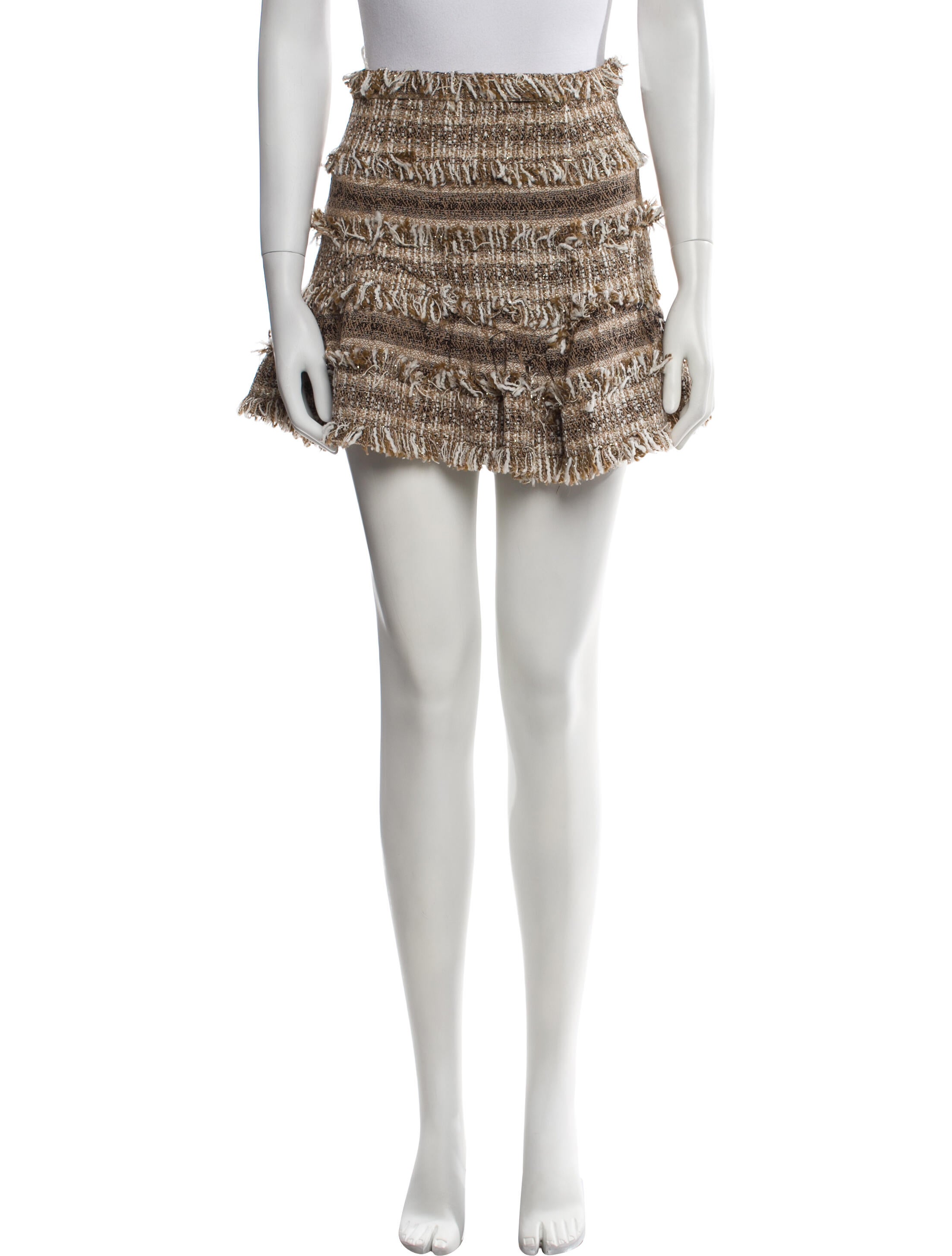 LoveShackFancy Tweed Pattern Mini Skirt