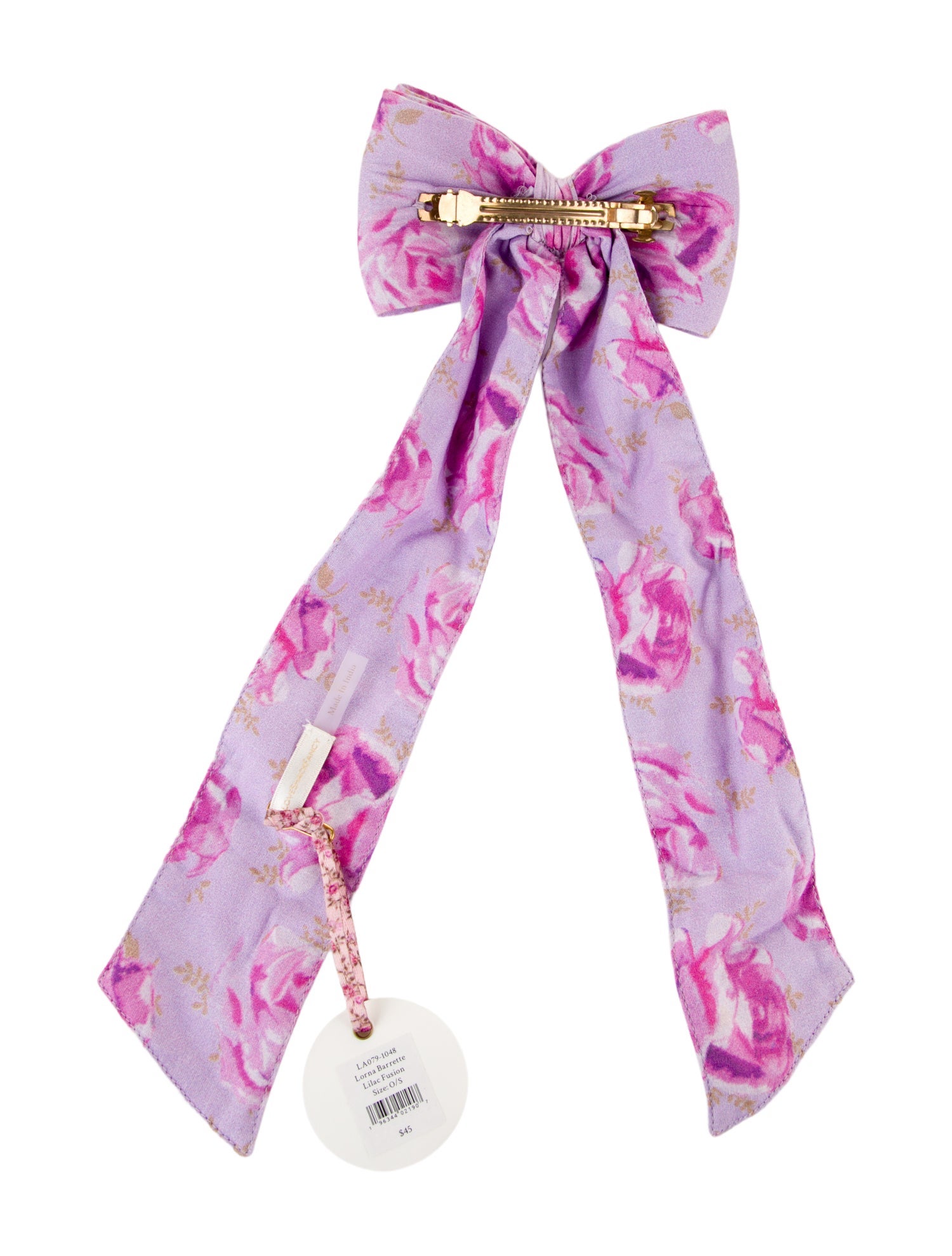 LoveShackFancy Cotton Floral Bow Hair Clip w/Tags