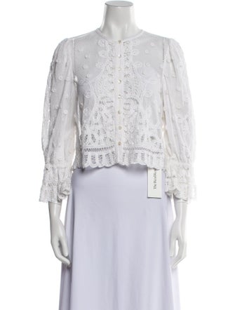 LoveShackFancy Tweed Pattern Evening Jacket