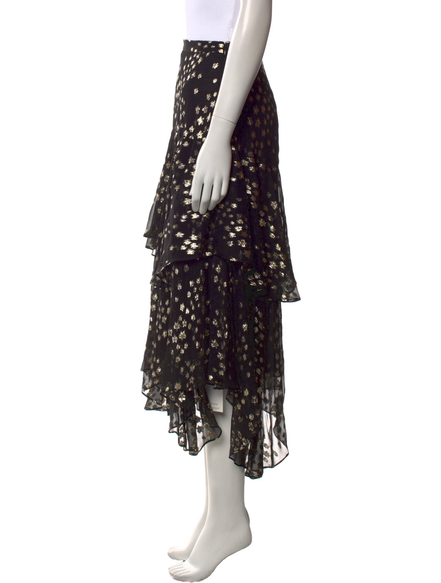 LoveShackFancy Silk Midi Length Skirt