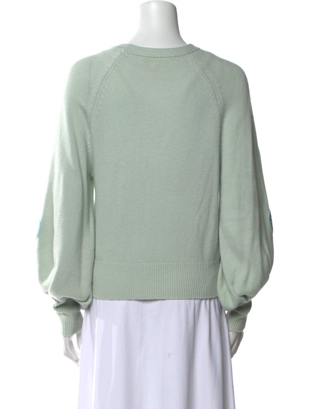 LoveShackFancy Wool Pullover Green Sequin Embelli… - image 3