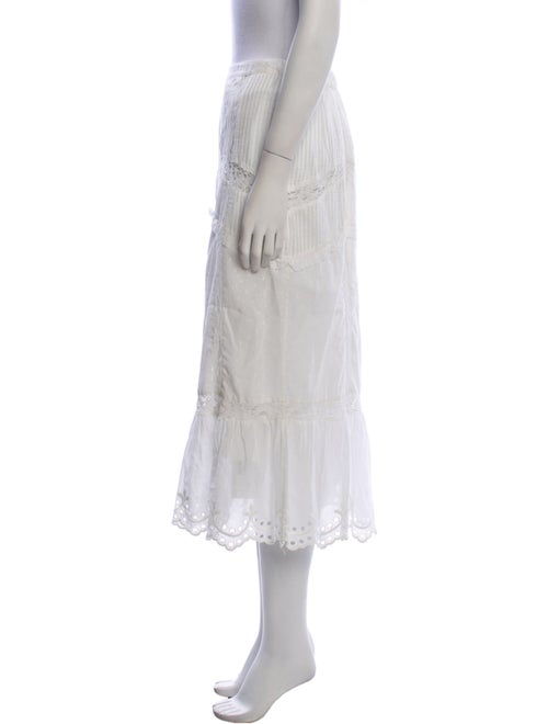LoveShackFancy Embroidered Accent Midi Length Skirt