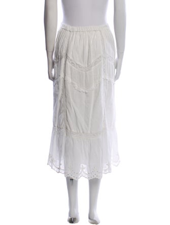 LoveShackFancy Embroidered Accent Midi Length Skirt