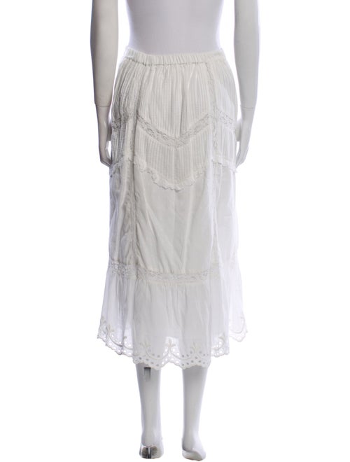 LoveShackFancy Embroidered Accent Midi Length Skirt