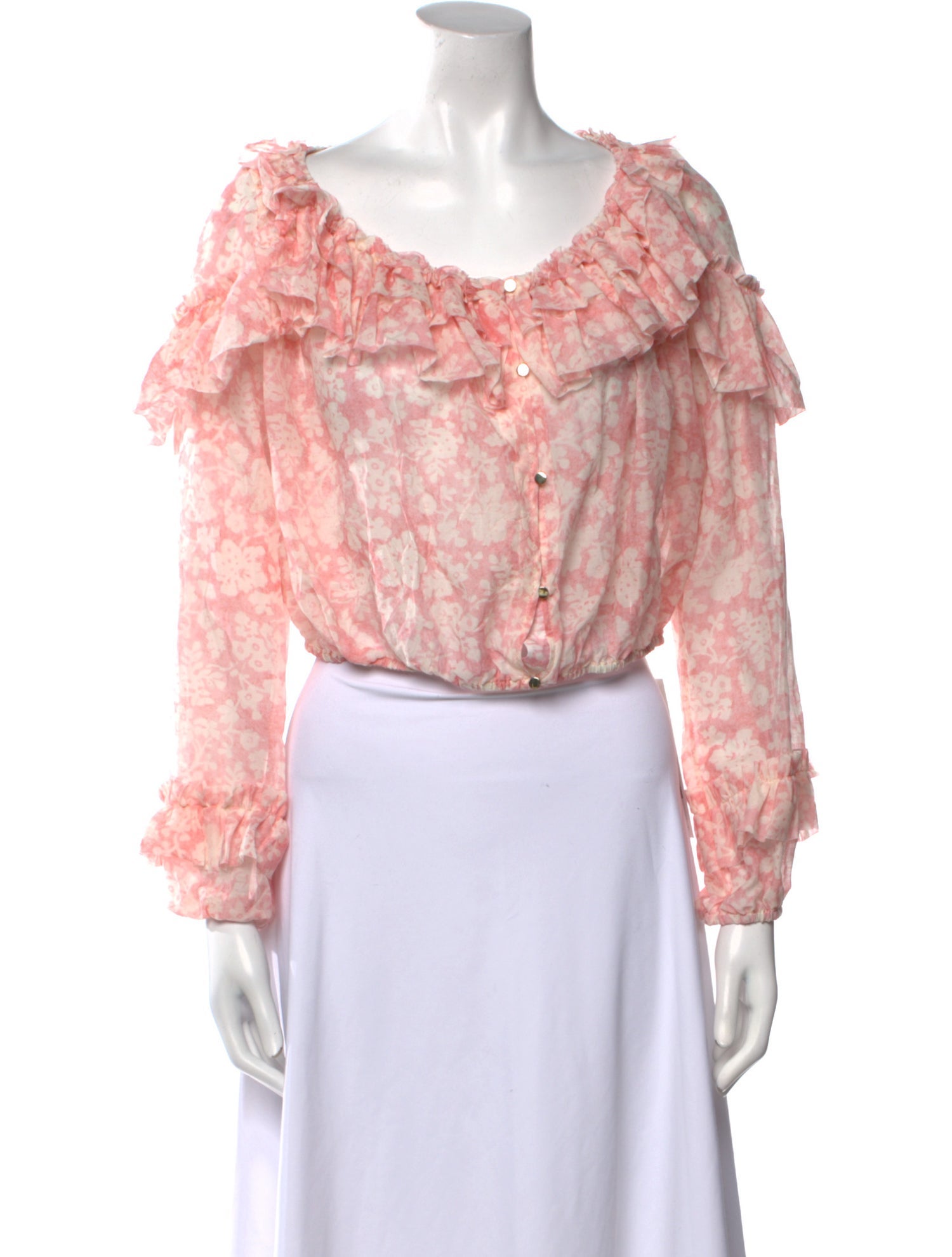 LoveShackFancy Floral Print Scoop Neck Crop Top w/ Tags