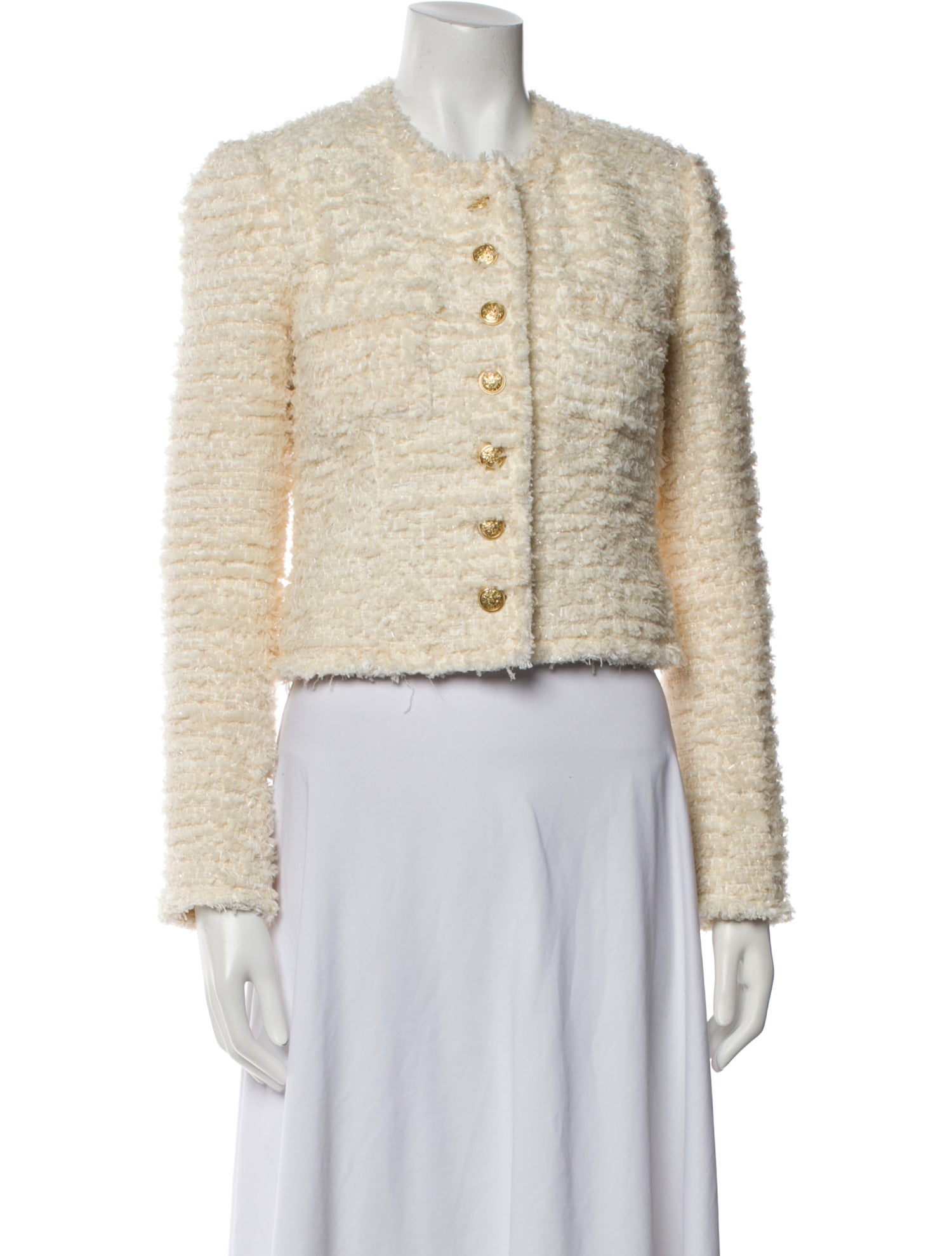 LoveShackFancy Tweed Pattern Evening Jacket