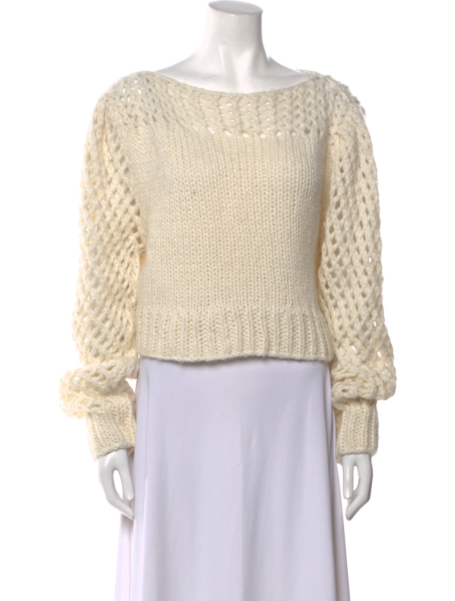 LoveShackFancy Baby Alpaca Bateau Neckline Sweater w/ Tags