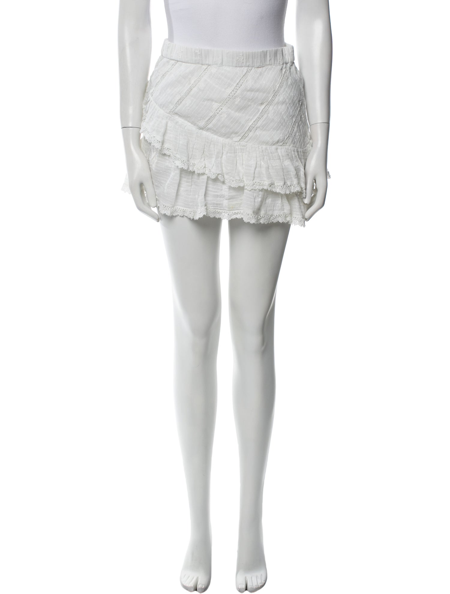 LoveShackFancy Ruffle Embellishment Mini Skirt