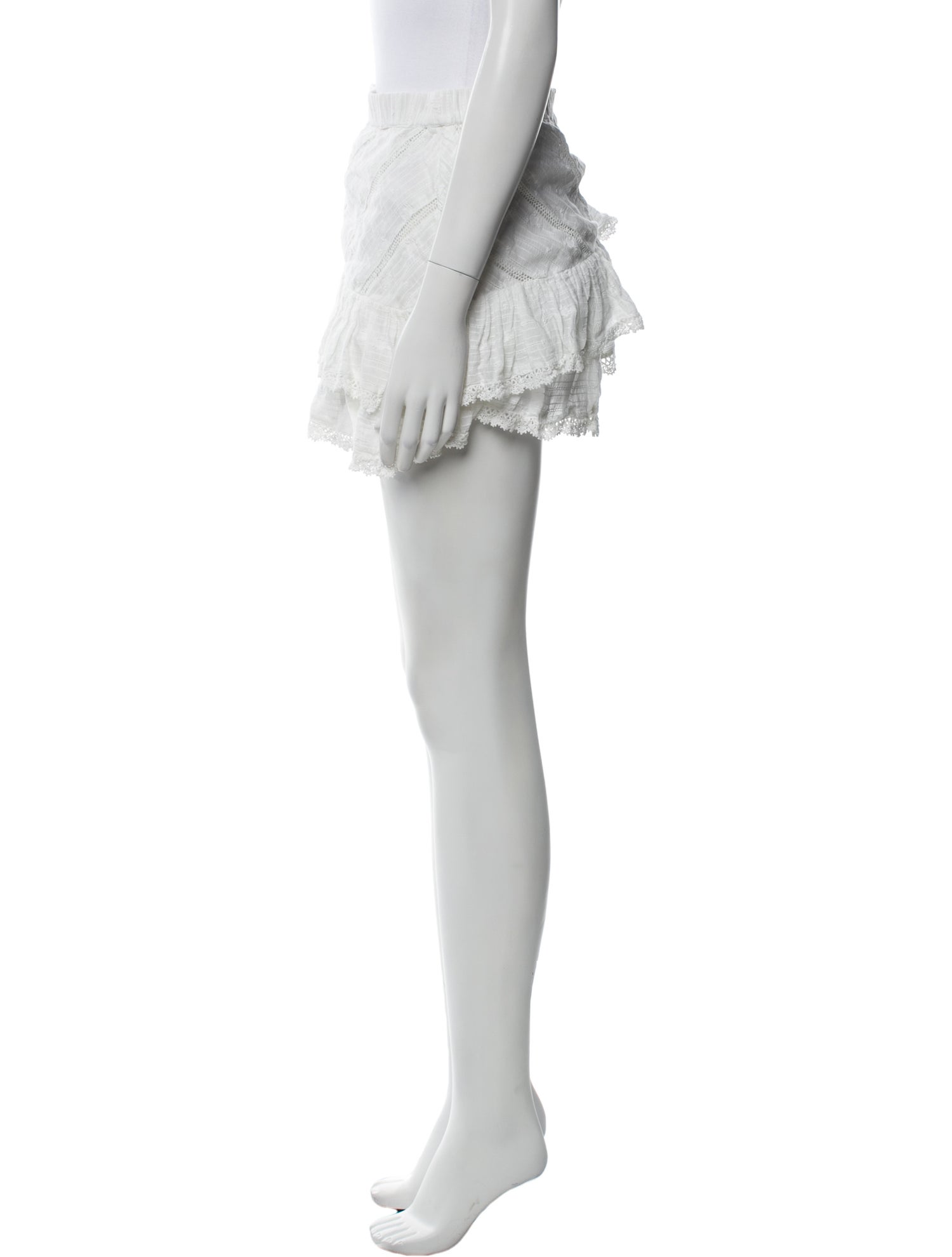 LoveShackFancy Ruffle Embellishment Mini Skirt