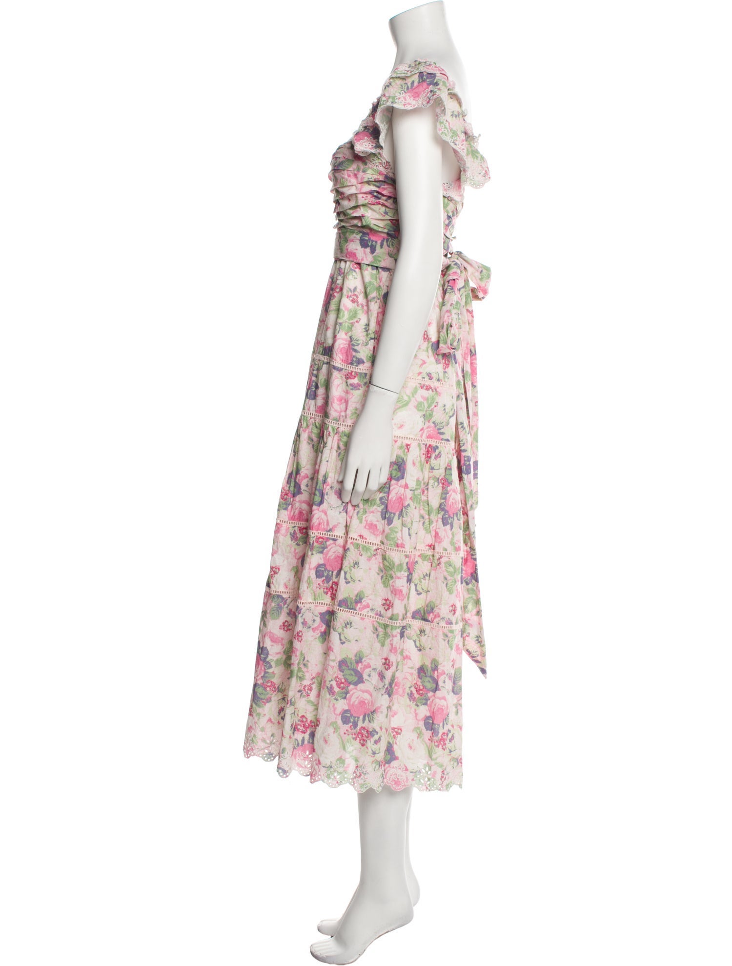 LoveShackFancy Floral Print Long Dress