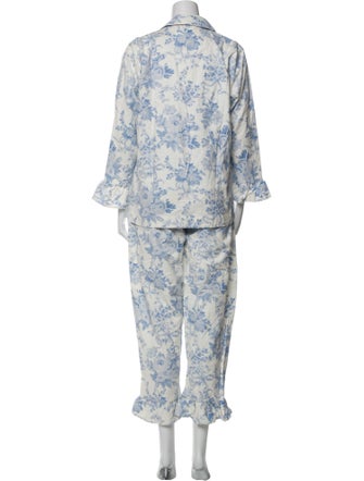 LoveShackFancy Floral Print Ruffle Embellishment Pantsuit