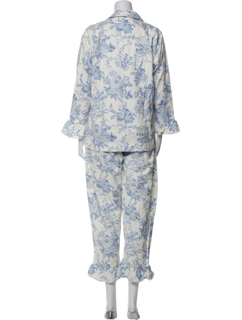 LoveShackFancy Floral Print Ruffle Embellishment Pantsuit