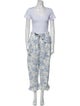 LoveShackFancy Floral Print Ruffle Embellishment Pantsuit