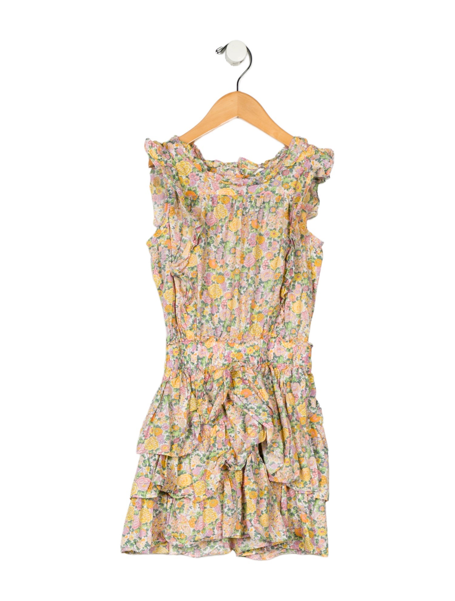 LoveShackFancy Girls' Liberty Fabric Floral Print Dress