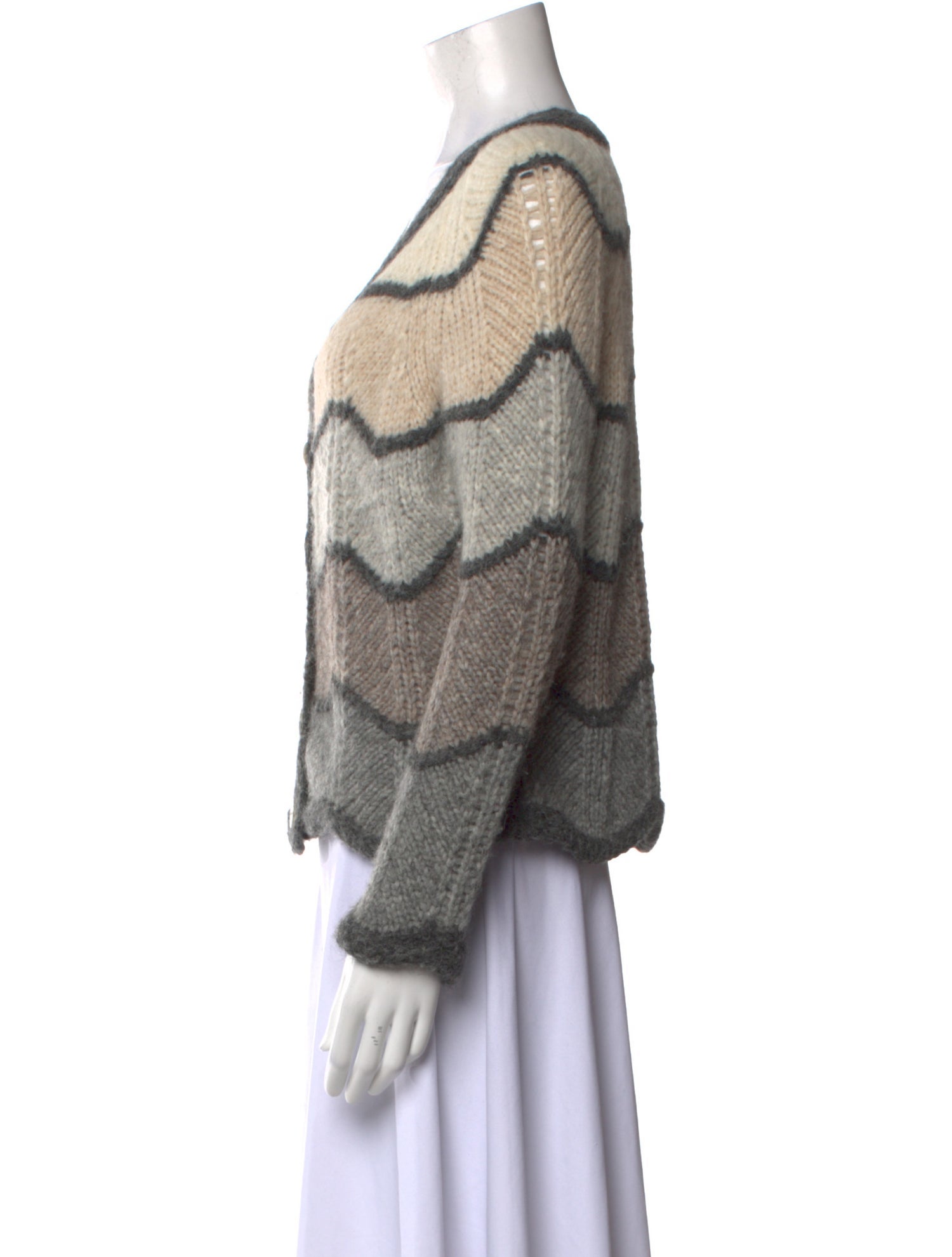 LoveShackFancy Striped V-Neck Sweater