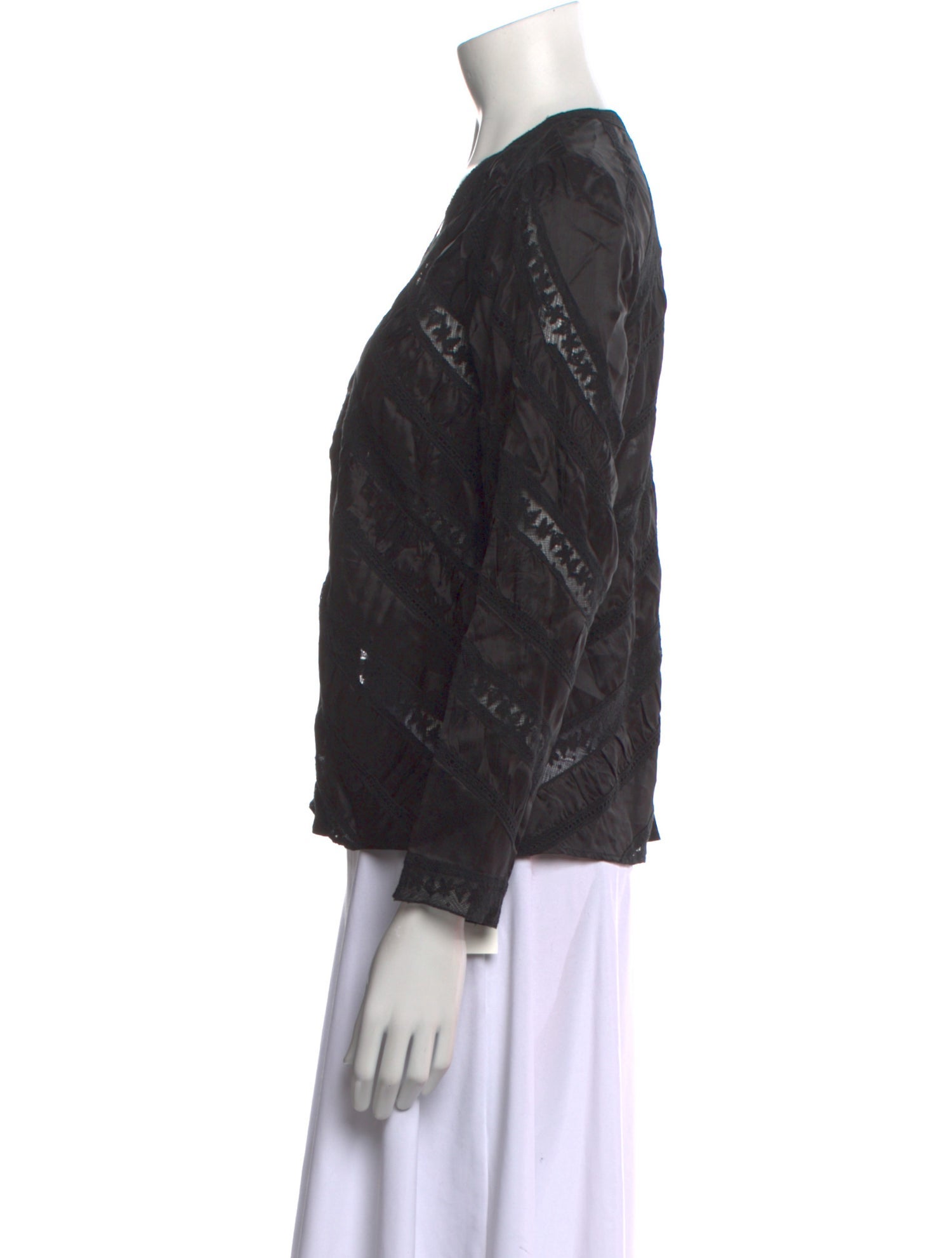 LoveShackFancy V-Neck Long Sleeve Blouse