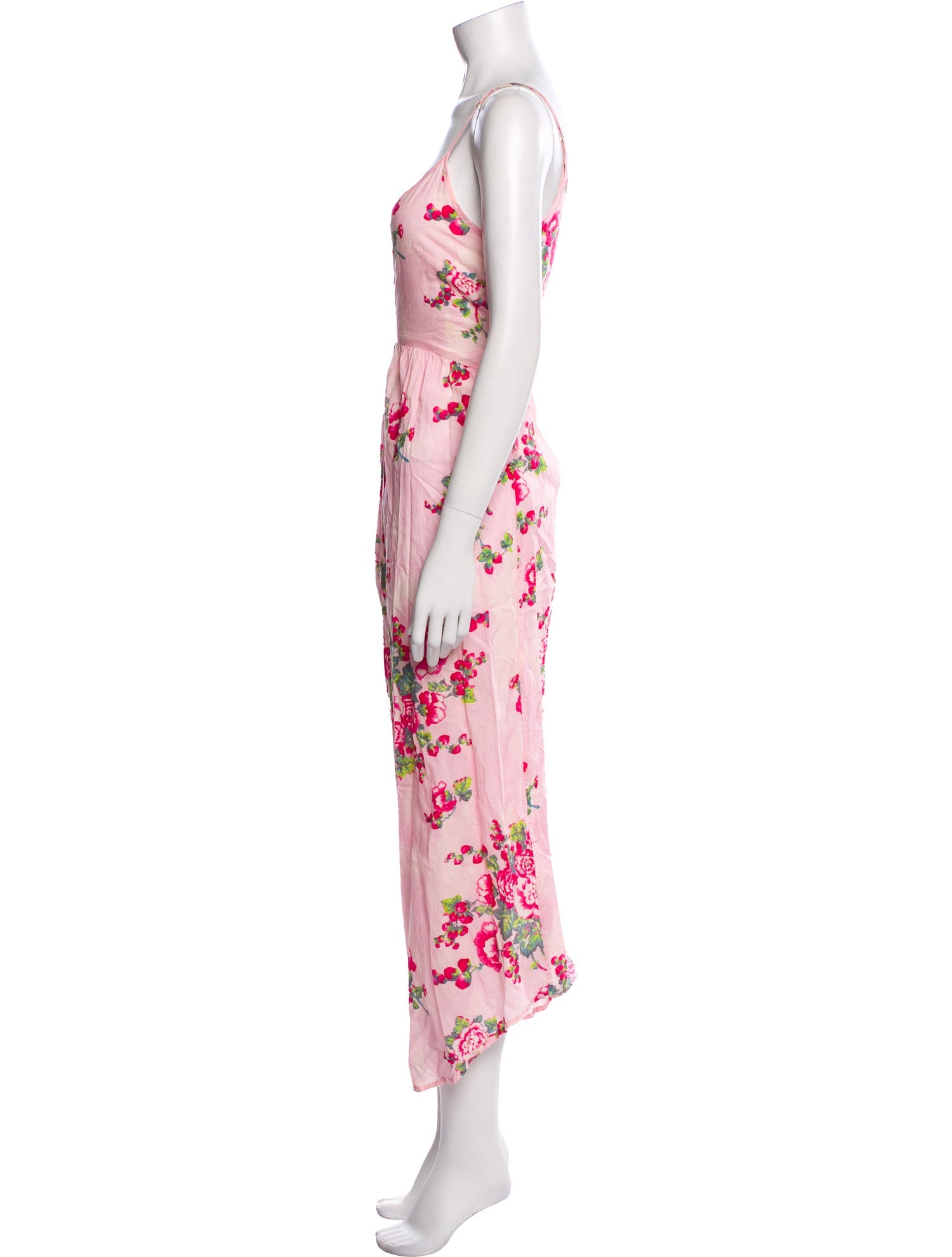 LoveShackFancy Floral Print Midi Length Dress