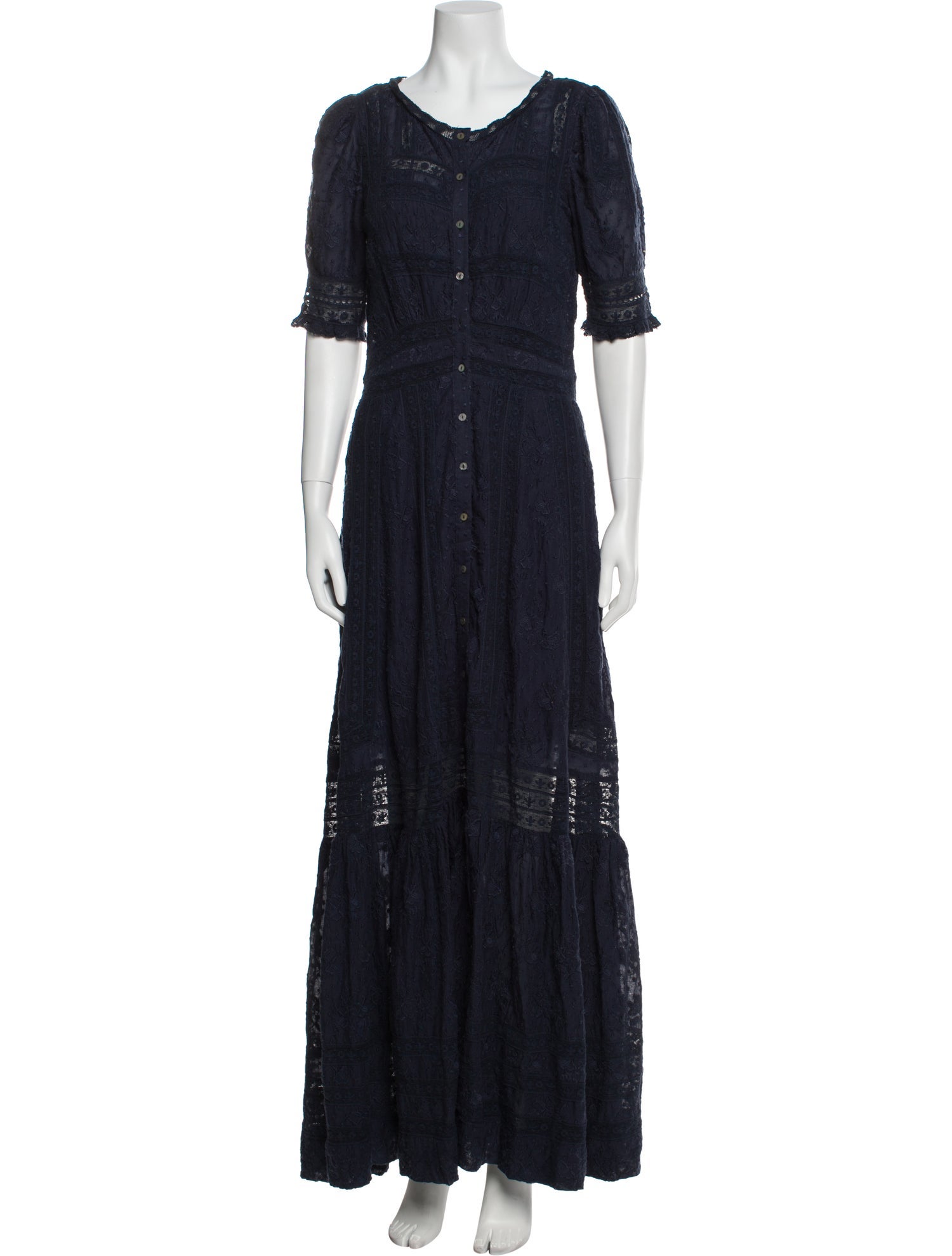 LoveShackFancy Scoop Neck Long Dress