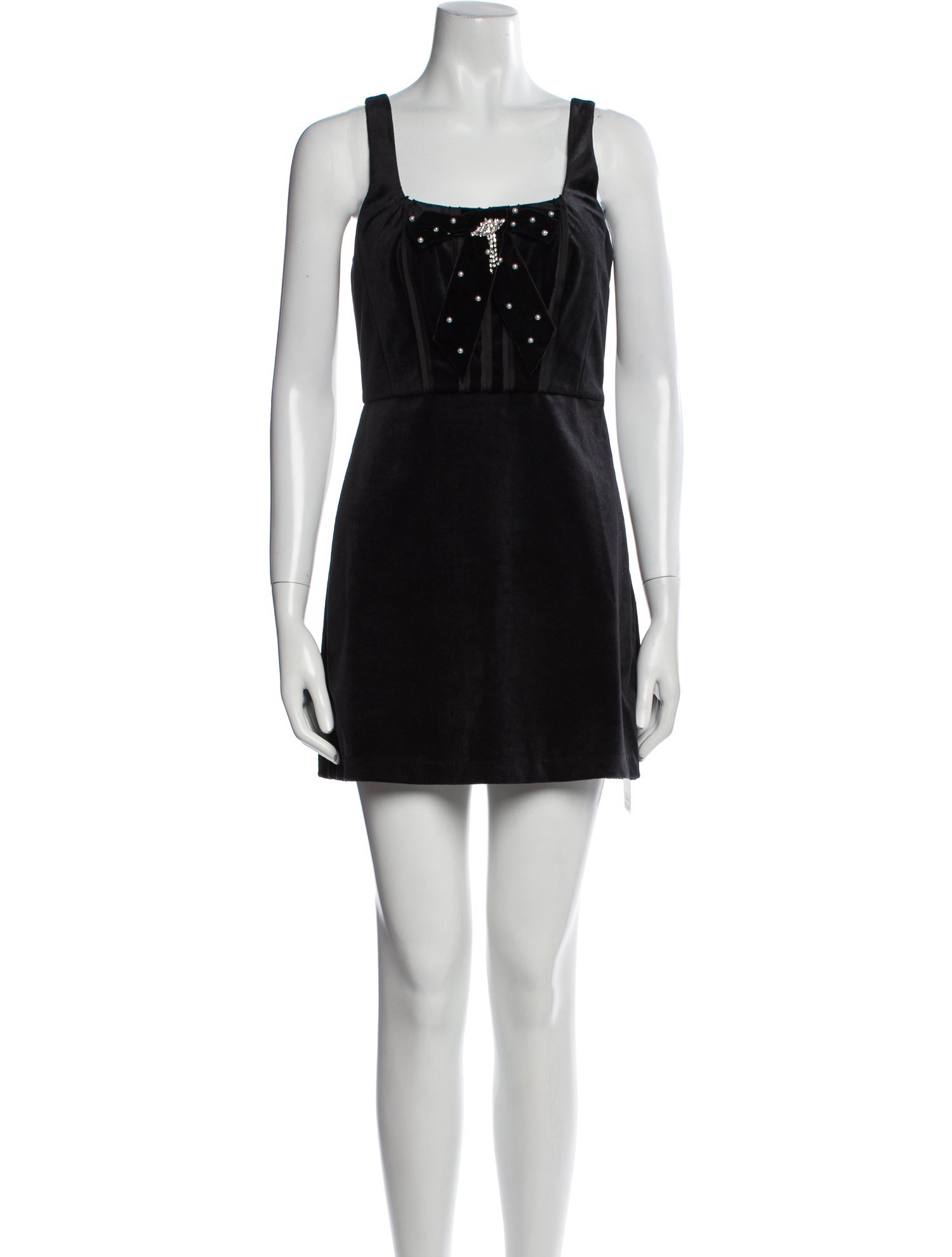 LoveShackFancy Square Neckline Mini Dress