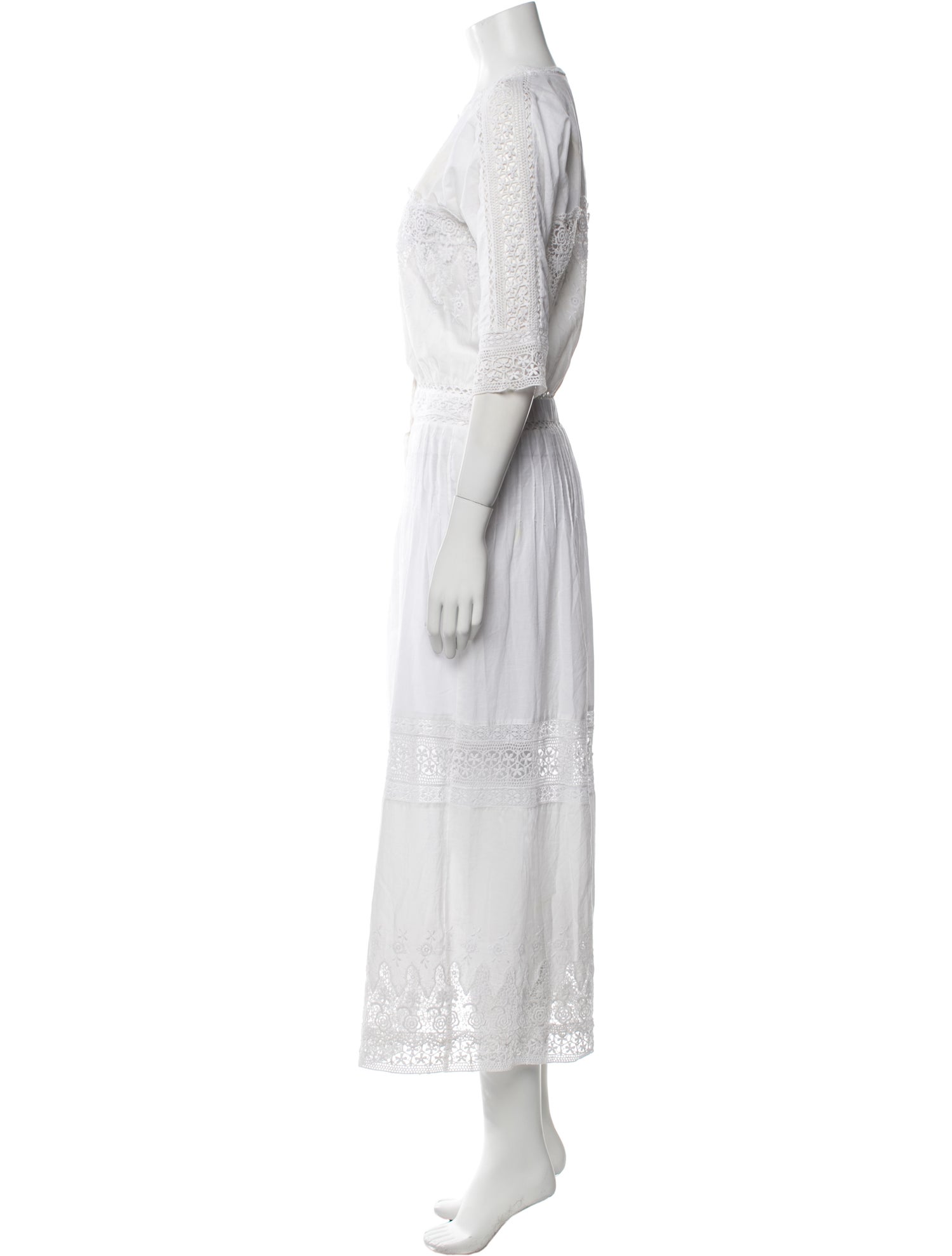 LoveShackFancy Crew Neck Long Dress