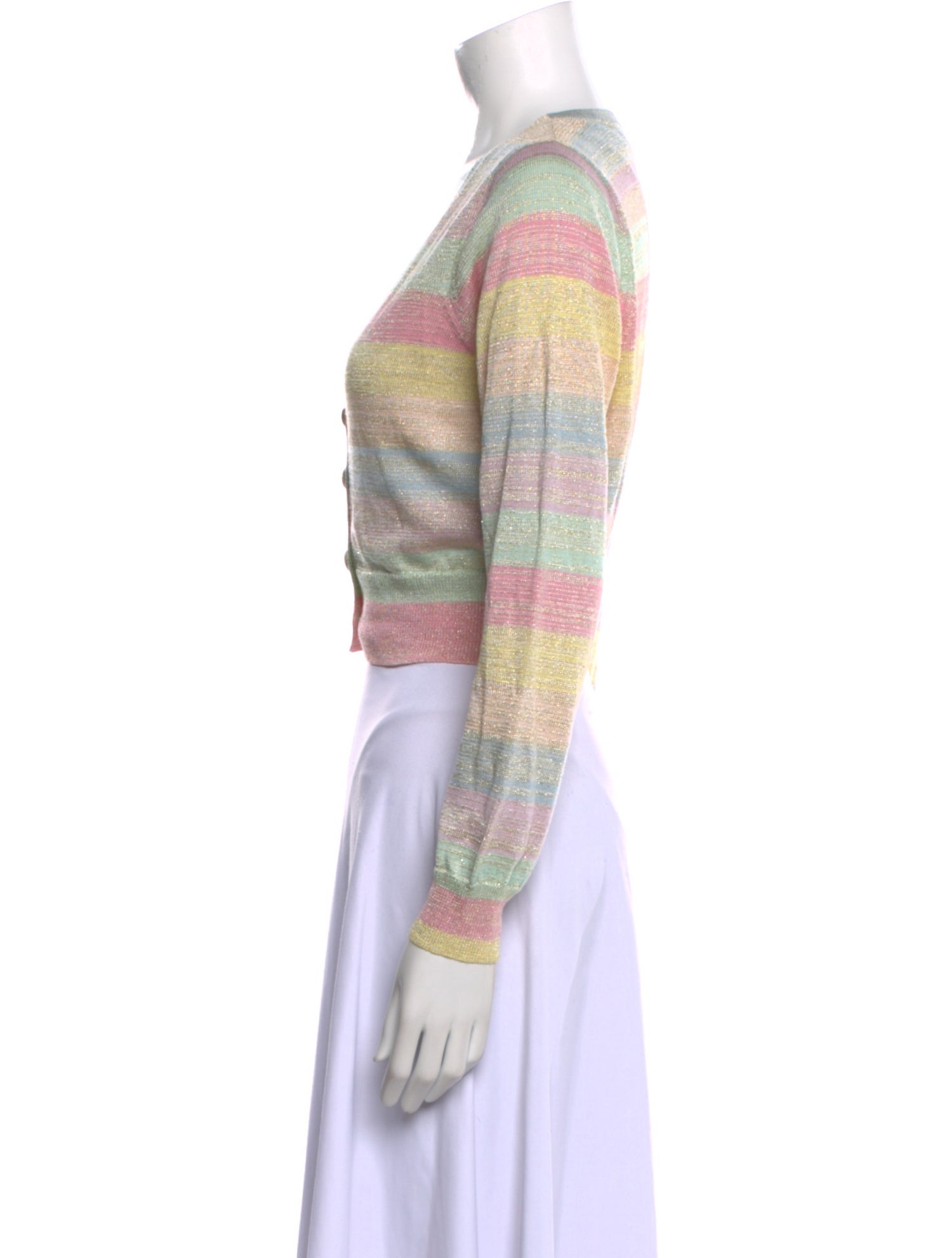 LoveShackFancy Striped V-Neck Sweater