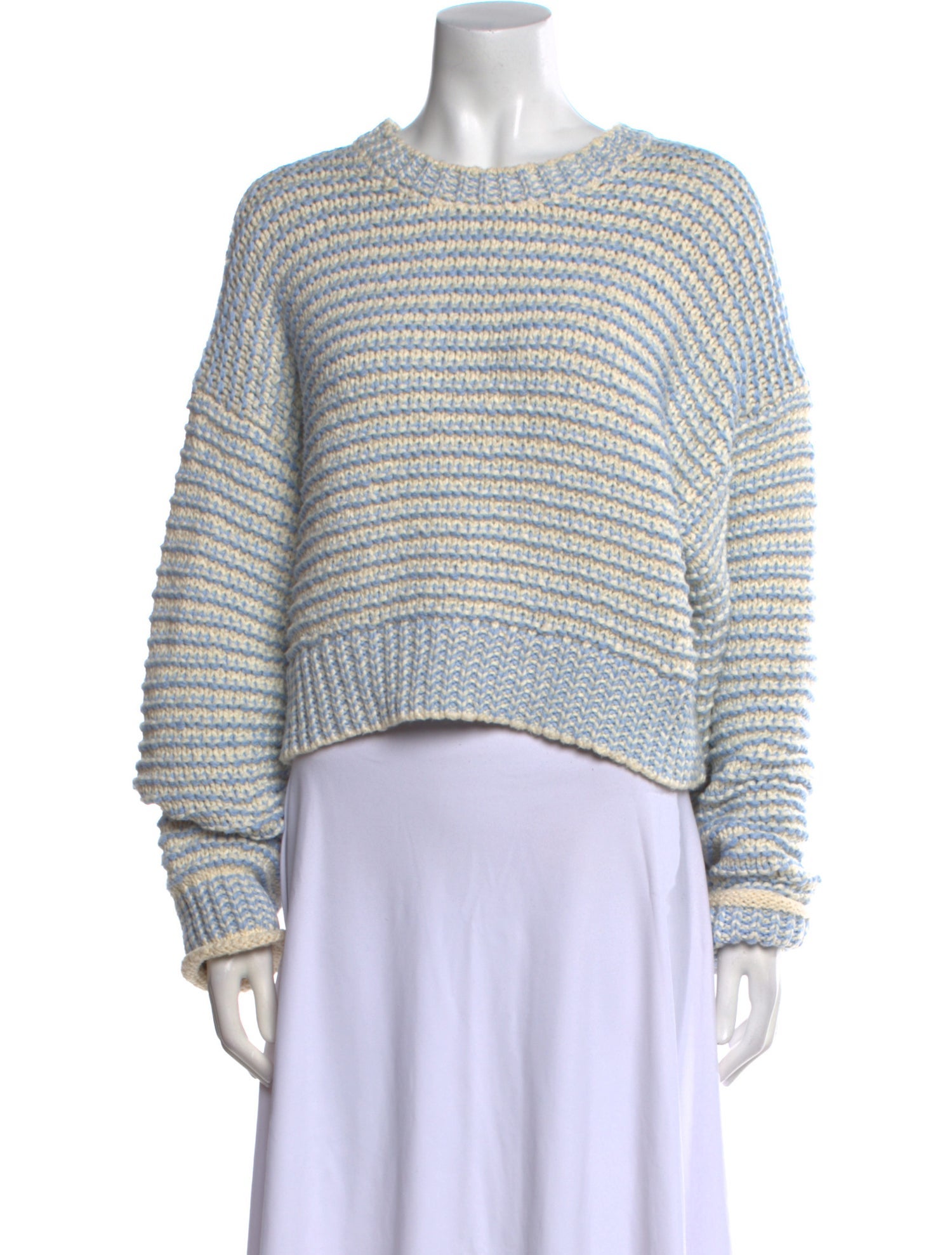 LoveShackFancy Striped Crew Neck Sweater