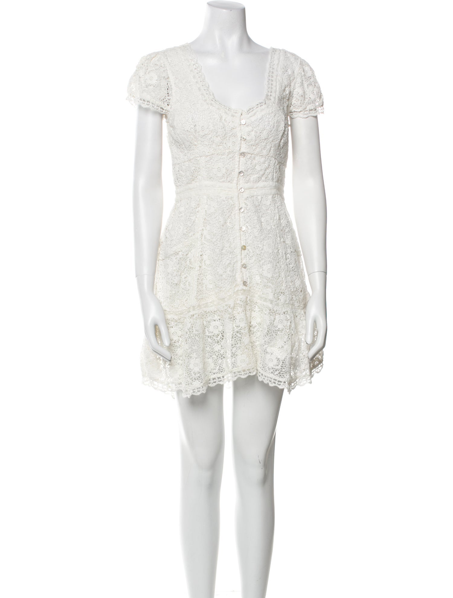LoveShackFancy Lace Pattern Mini Dress