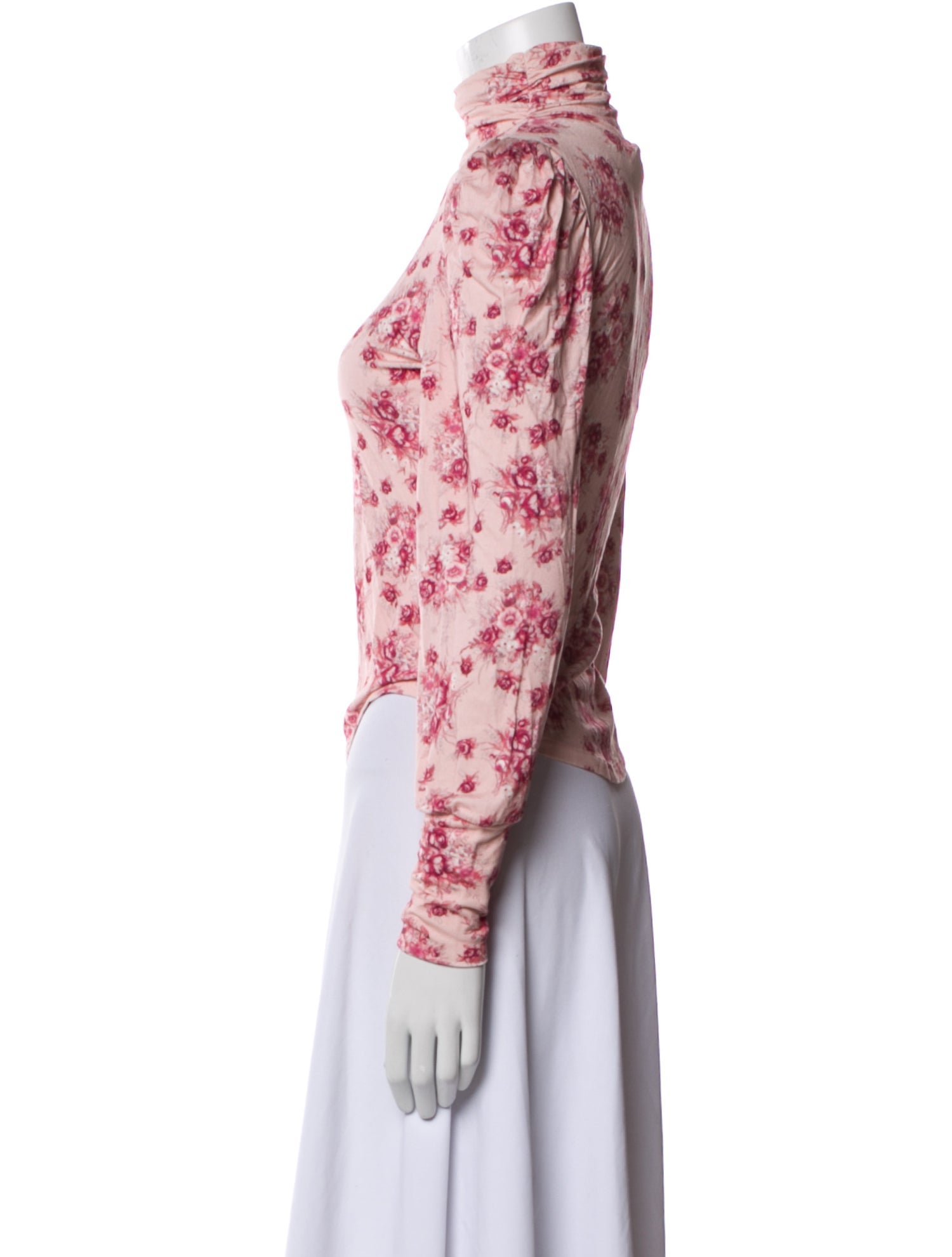 LoveShackFancy Floral Print Mock Neck Blouse w/ Tags