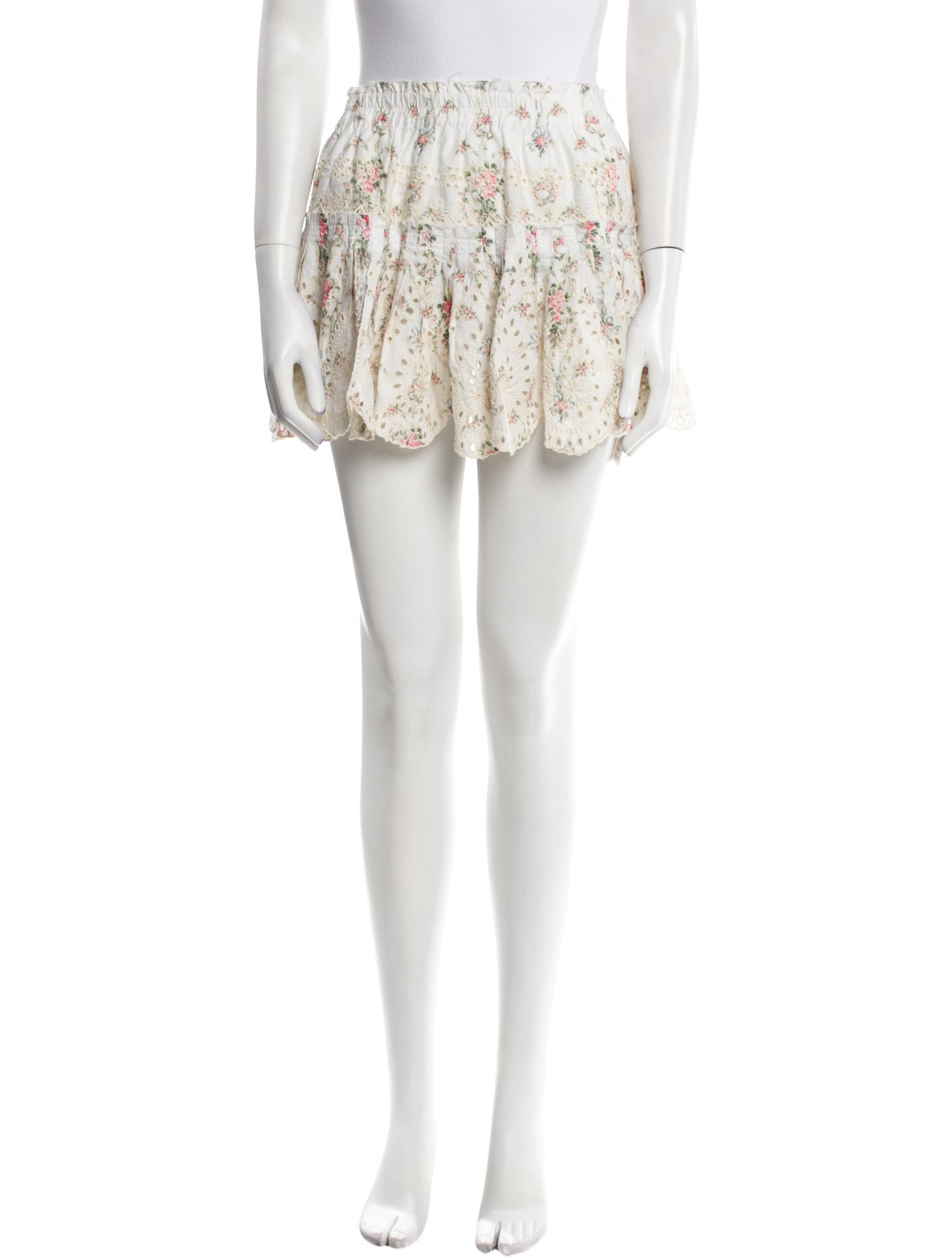 LoveShackFancy Lace Pattern Mini Skirt
