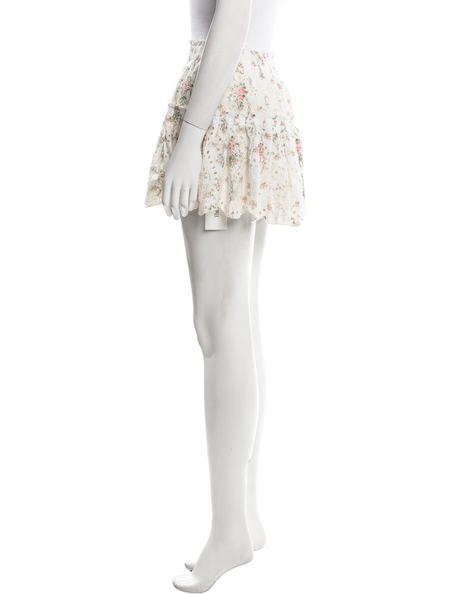 LoveShackFancy Lace Pattern Mini Skirt