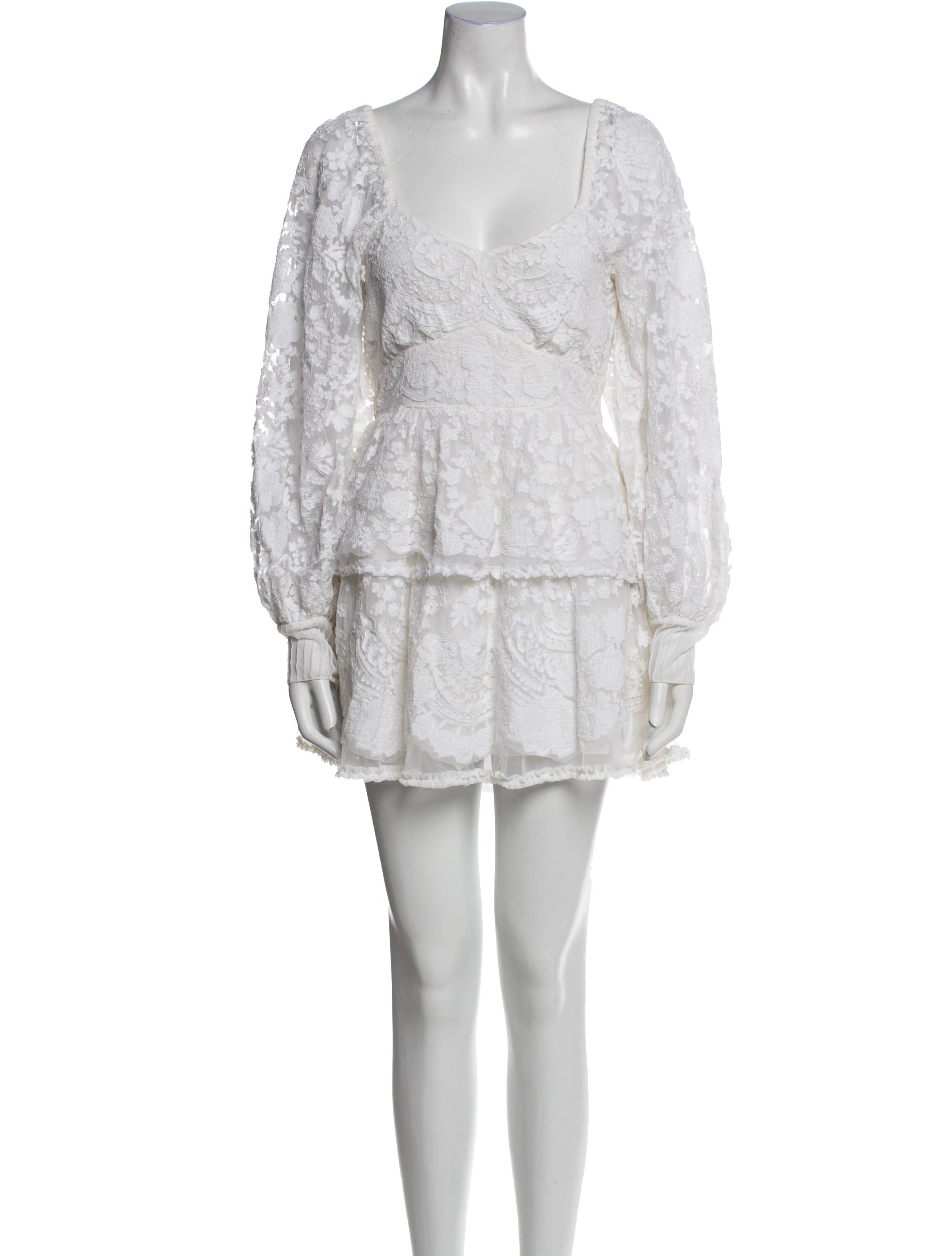 LoveShackFancy Lace Pattern Mini Dress