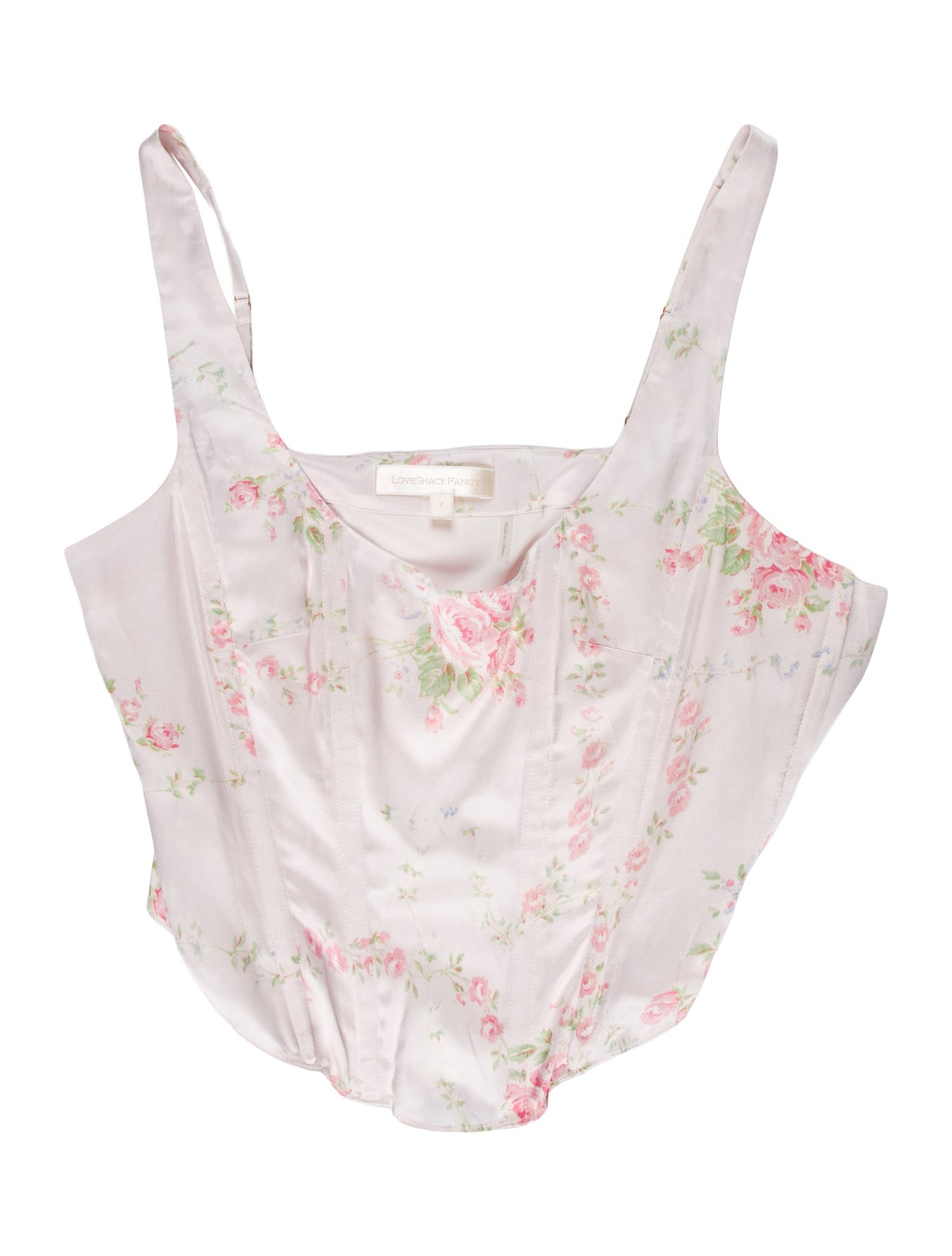 LoveShackFancy Silk Floral Print Blouse