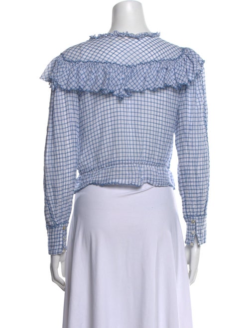 LoveShackFancy Plaid Print Off-The-Shoulder Crop Top