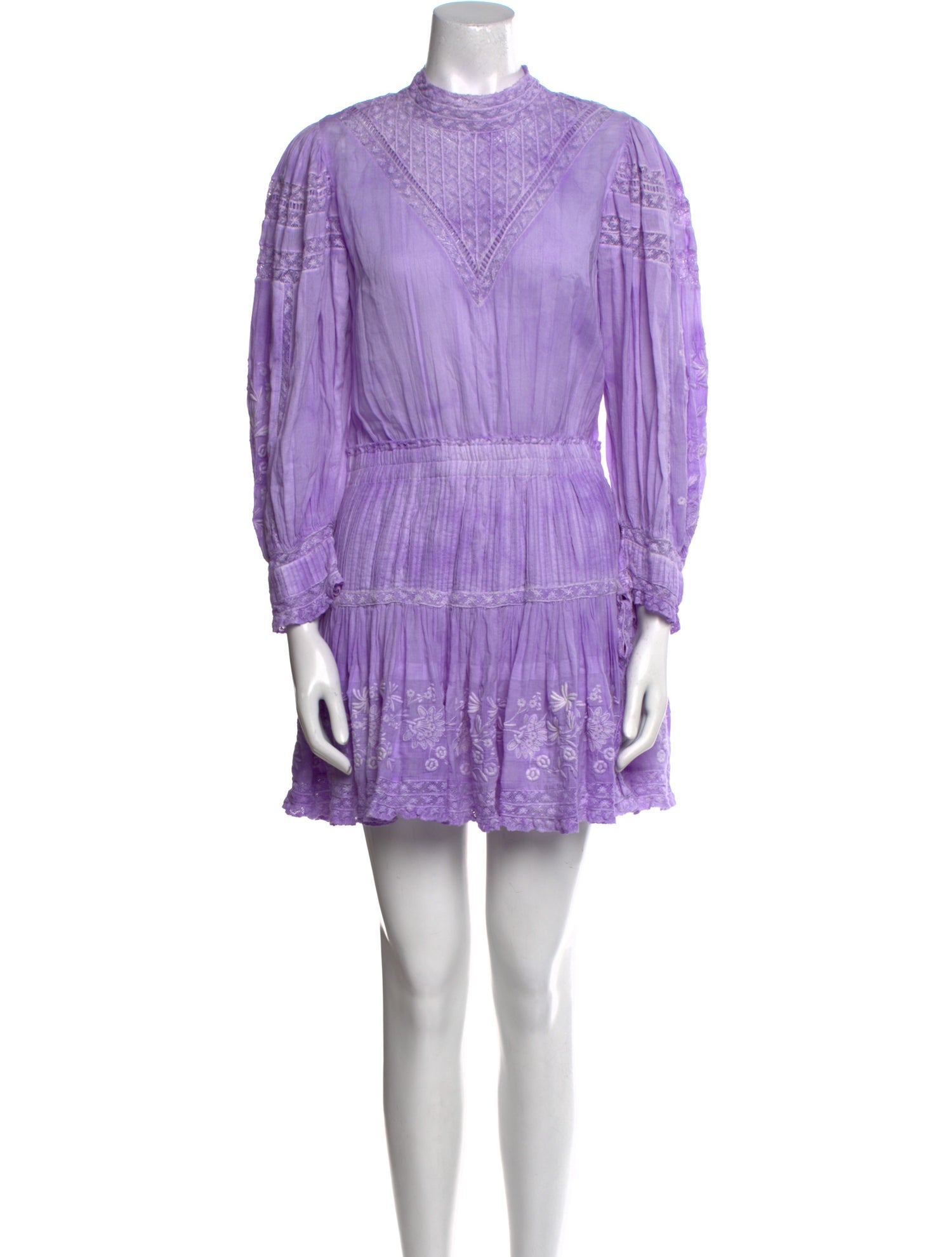 LoveShackFancy Mock Neck Mini Dress