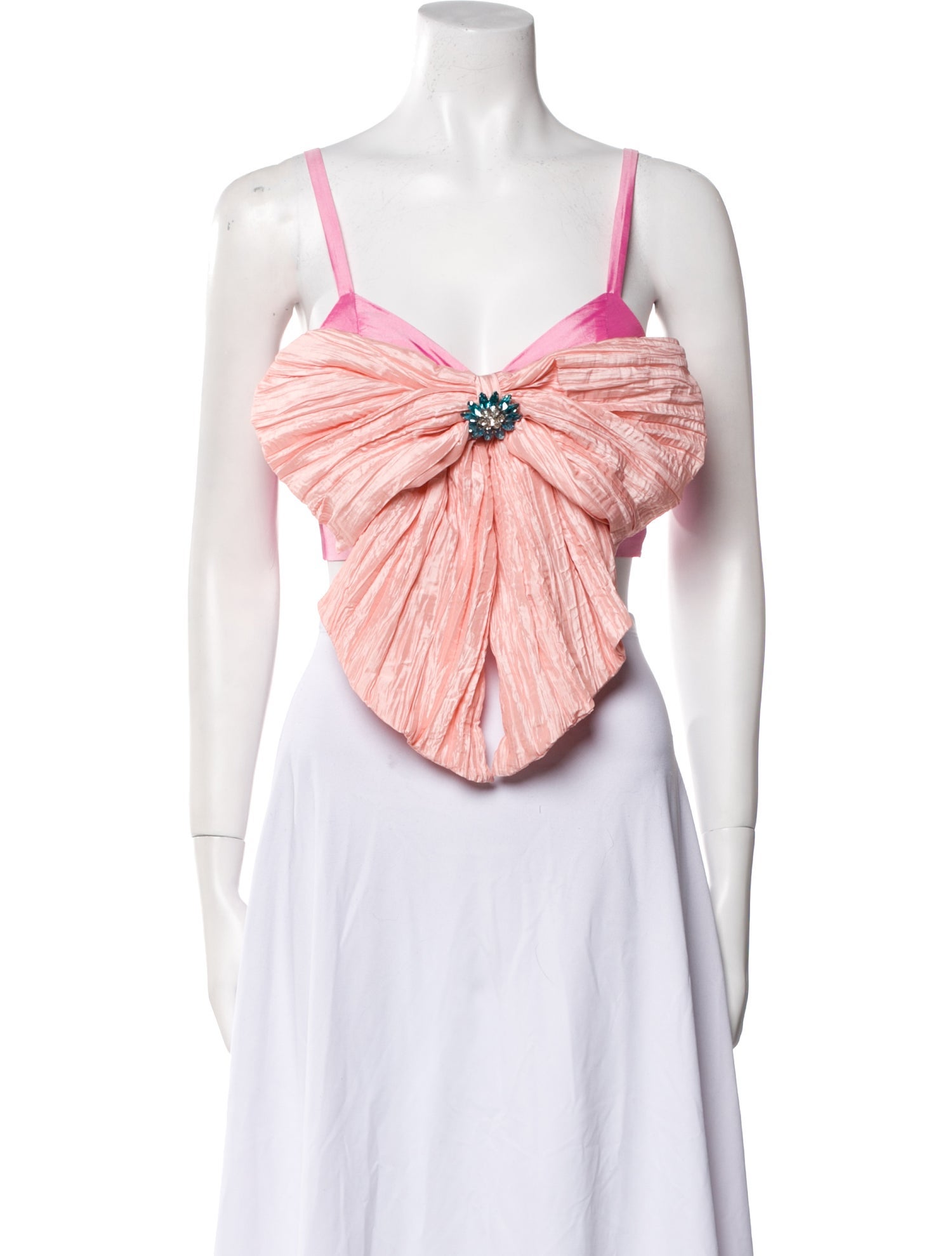 LoveShackFancy Square Neckline Sleeveless Crop Top