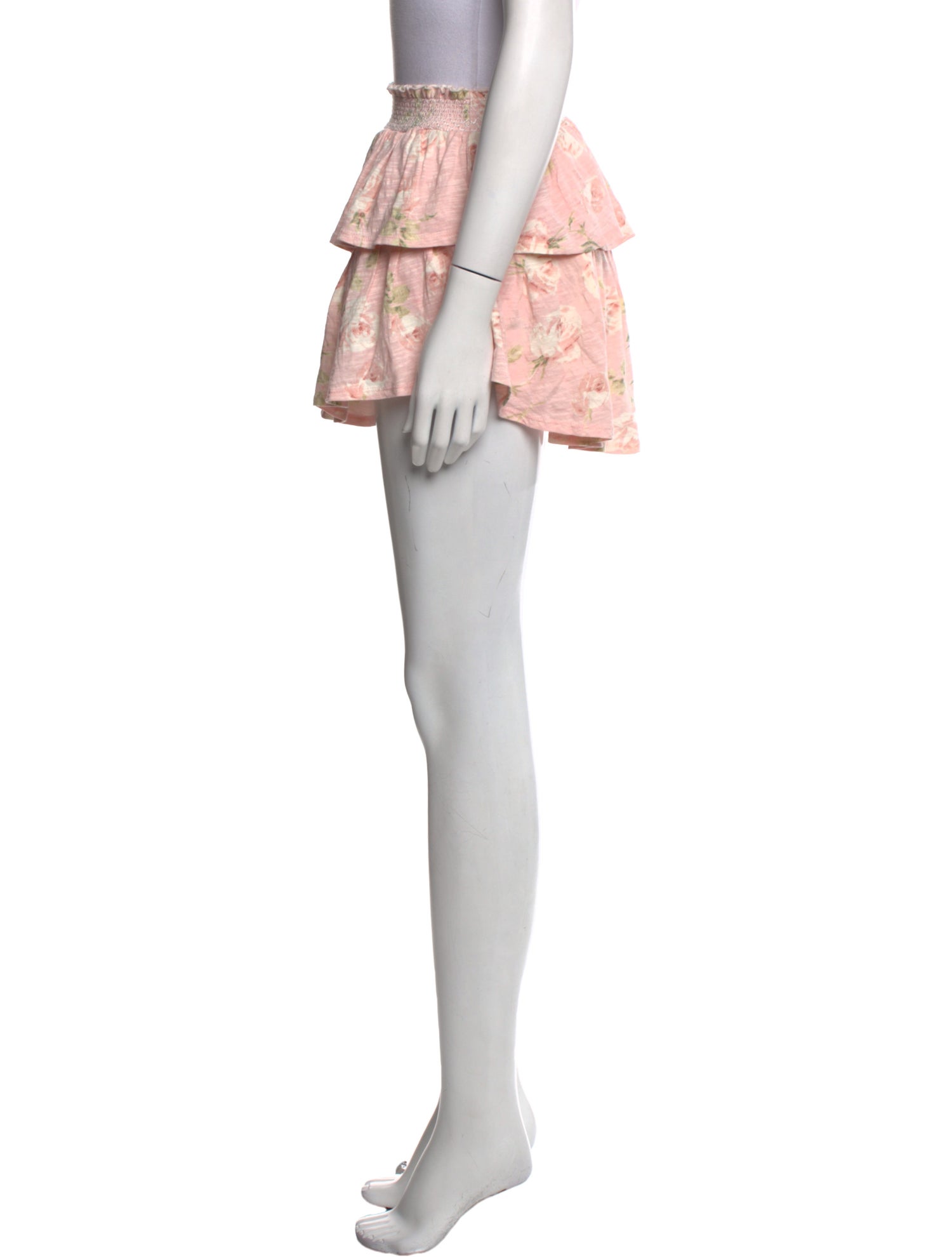 LoveShackFancy Floral Print Mini Skirt