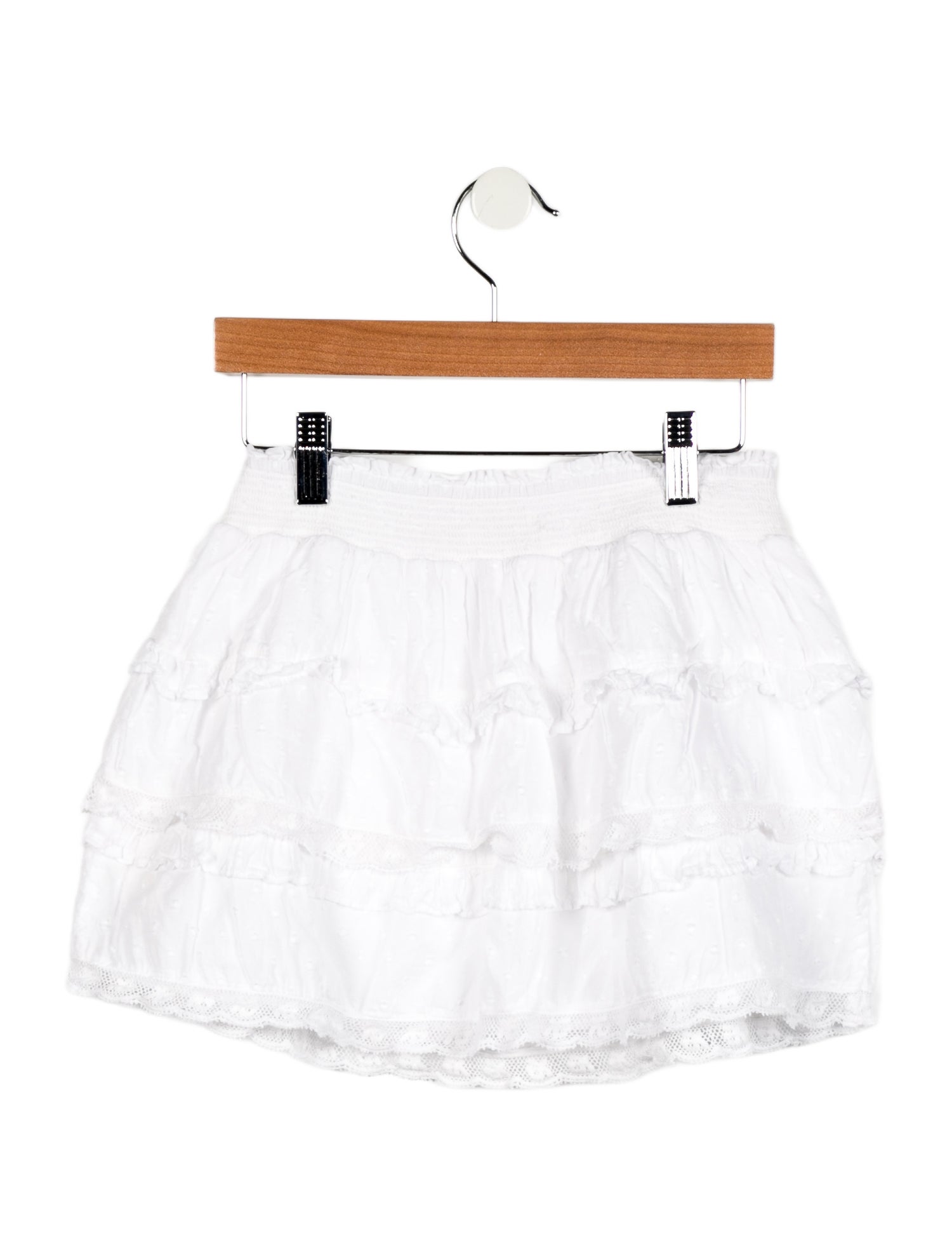 LoveShackFancy Girls' Lace Trim Skirt
