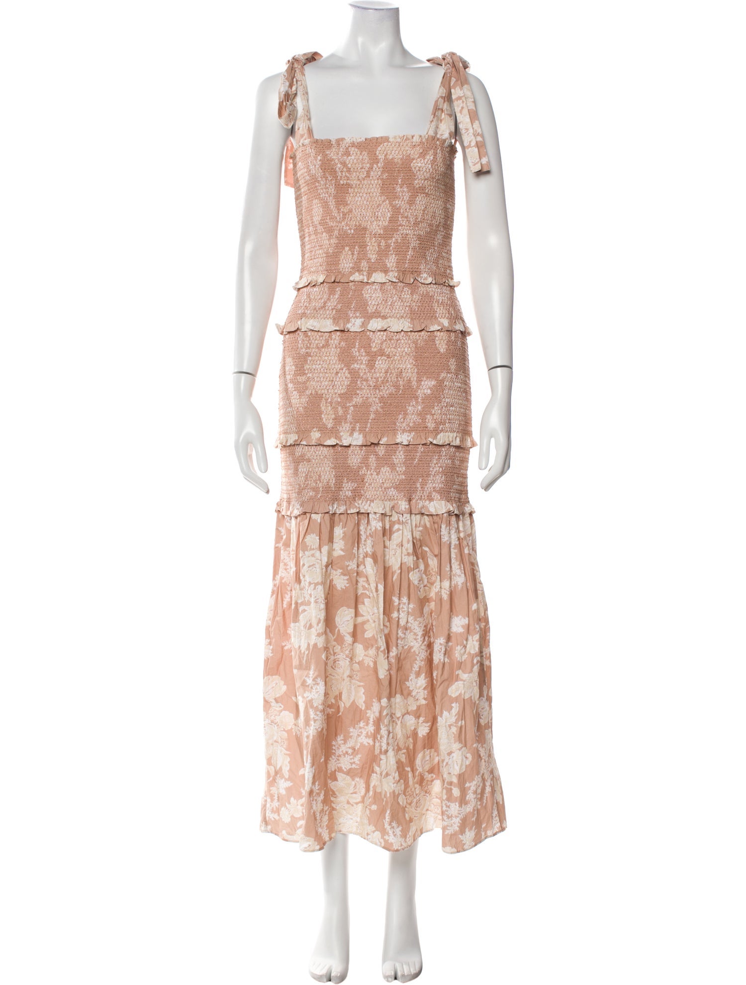 LoveShackFancy Floral Print Long Dress